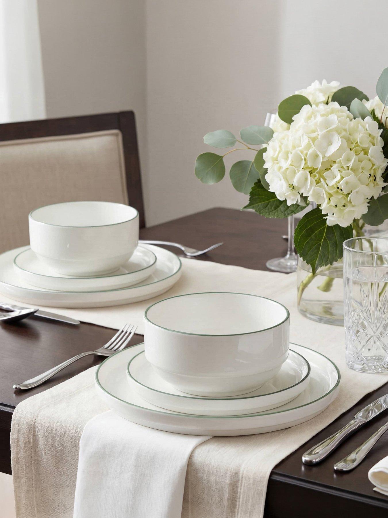 Image 1 of 5 of WATERSIDE 12pc Stacking Green Rim