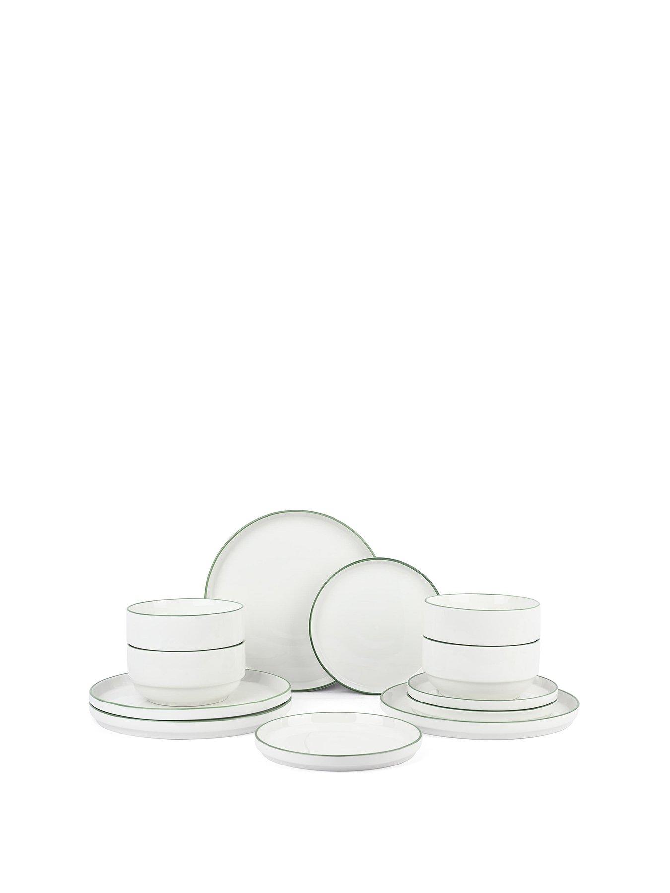 Image 2 of 5 of WATERSIDE 12pc Stacking Green Rim