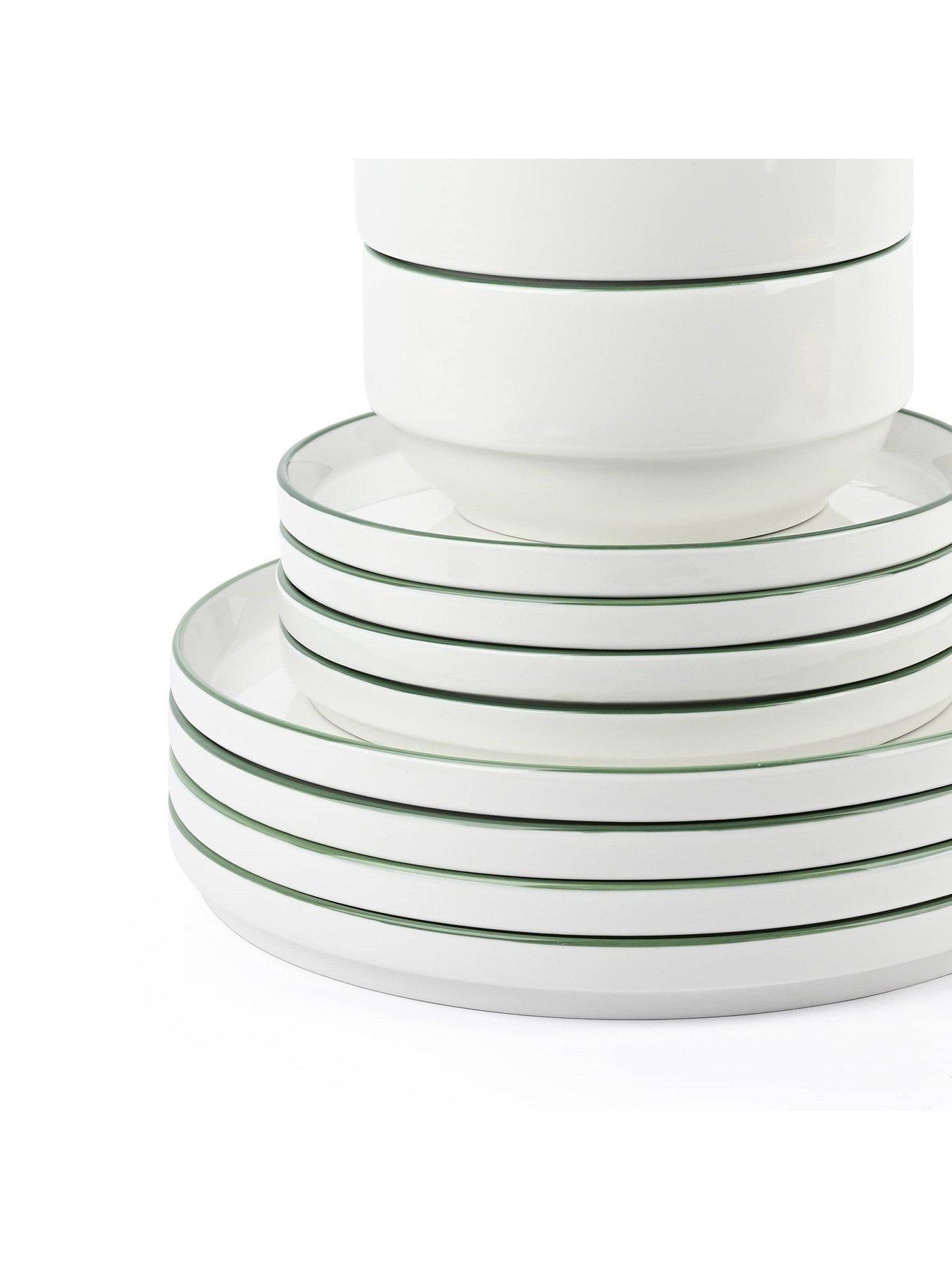 Image 3 of 5 of WATERSIDE 12pc Stacking Green Rim
