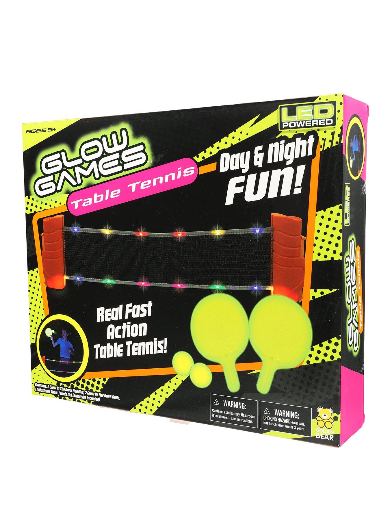 Image 1 of 7 of Glow Games Light-Up Adjustable Net Table Tennis Game Set
