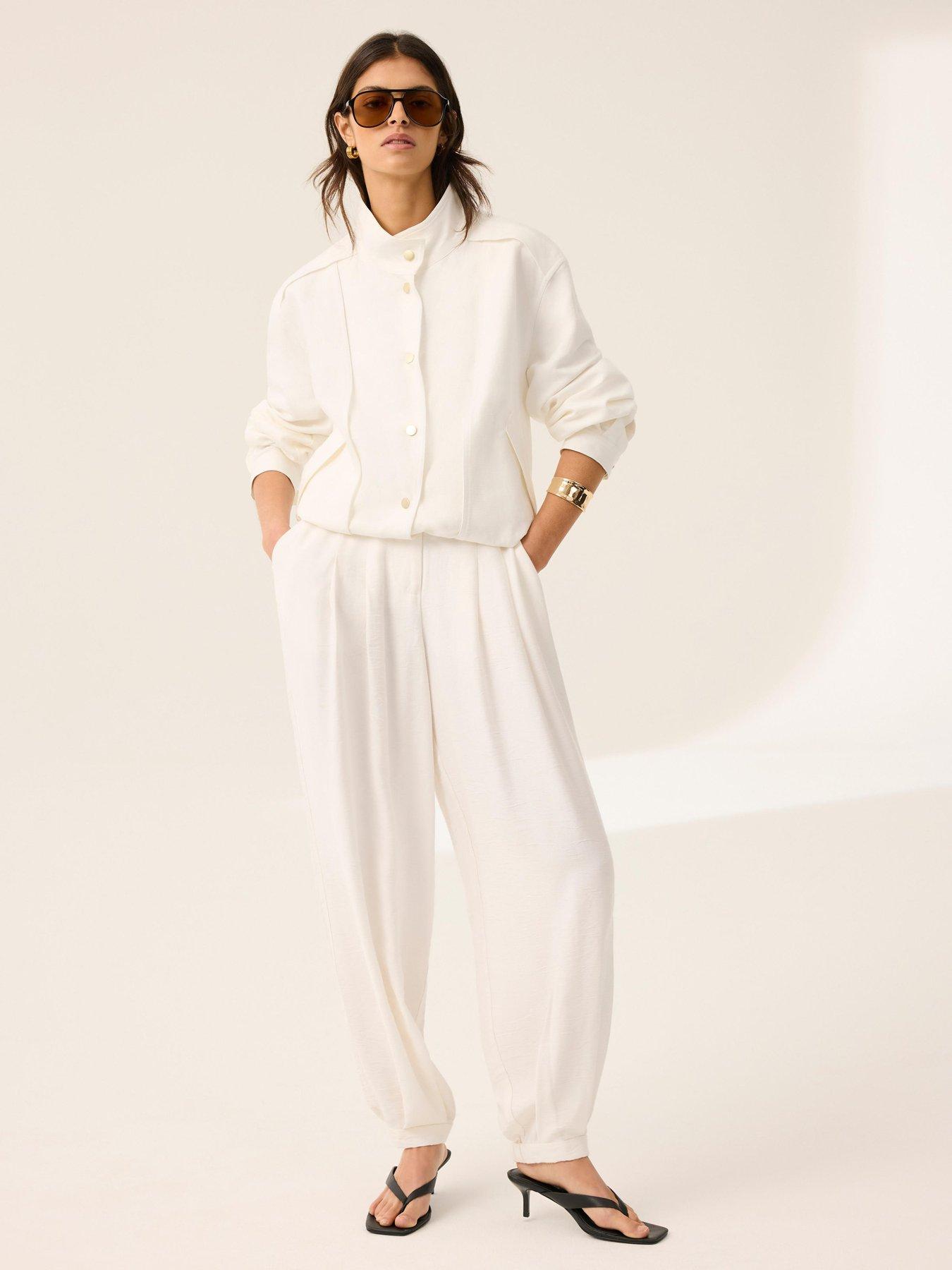 Mint Velvet Ivory Cuffed Balloon Jogger - White
