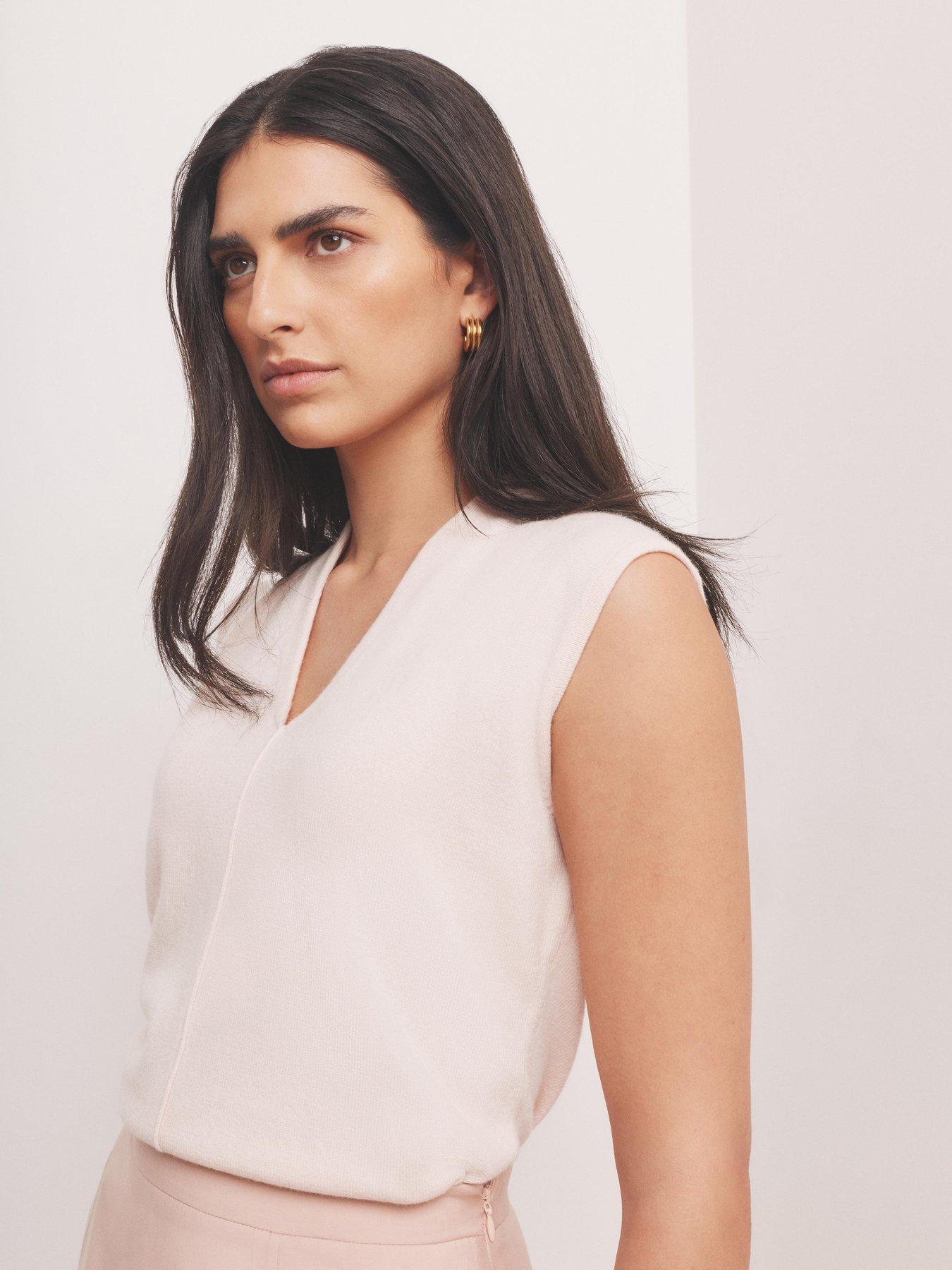 Image 2 of 6 of Mint Velvet V Neck Knit Top - Pink