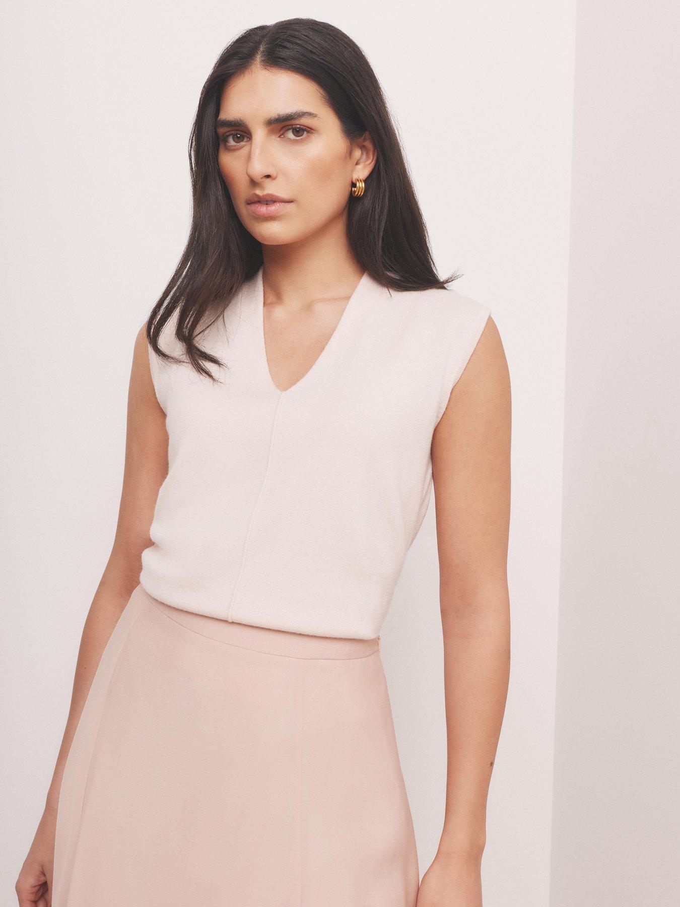 Image 3 of 6 of Mint Velvet V Neck Knit Top - Pink