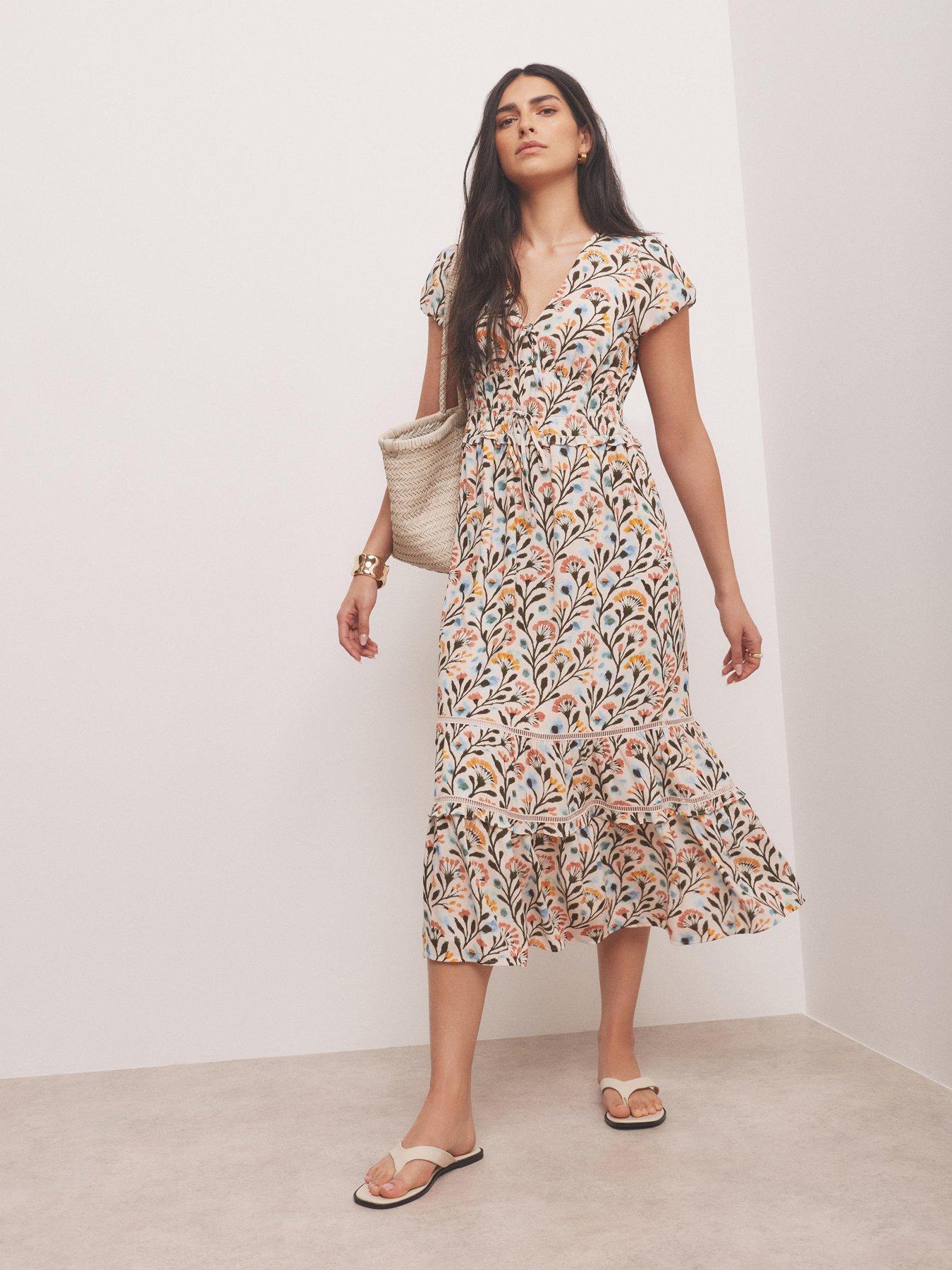 Image 2 of 6 of Mint Velvet Floral Print Midi Dress - Multi