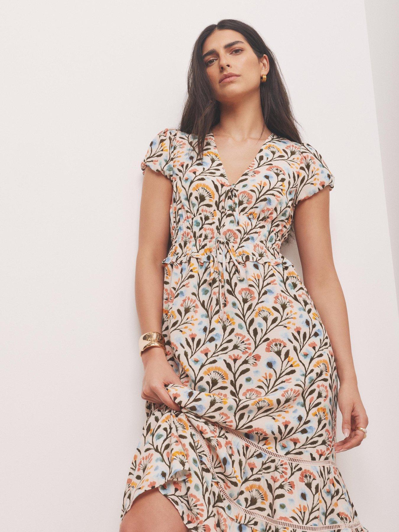 Image 3 of 6 of Mint Velvet Floral Print Midi Dress - Multi
