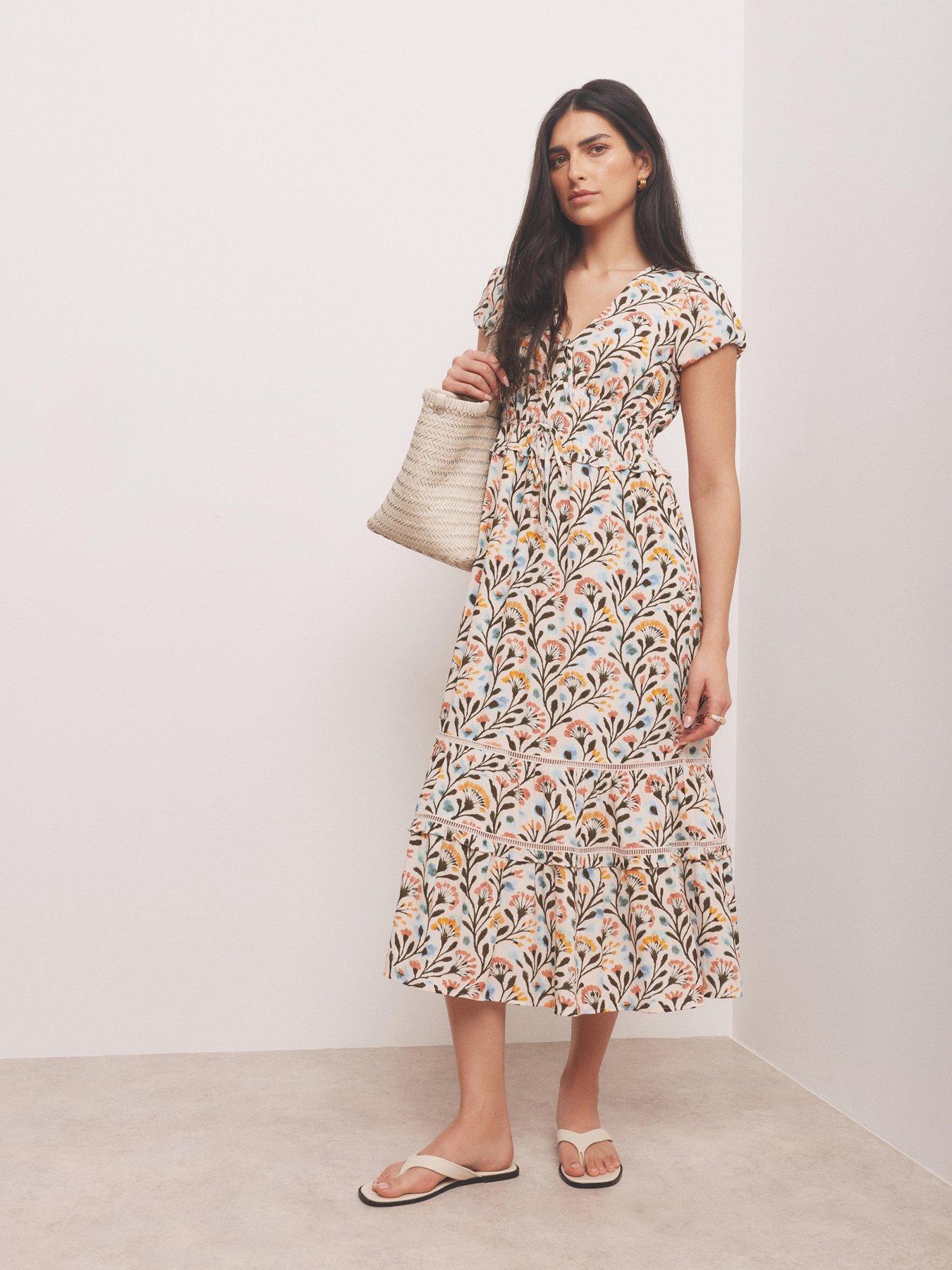 Image 4 of 6 of Mint Velvet Floral Print Midi Dress - Multi