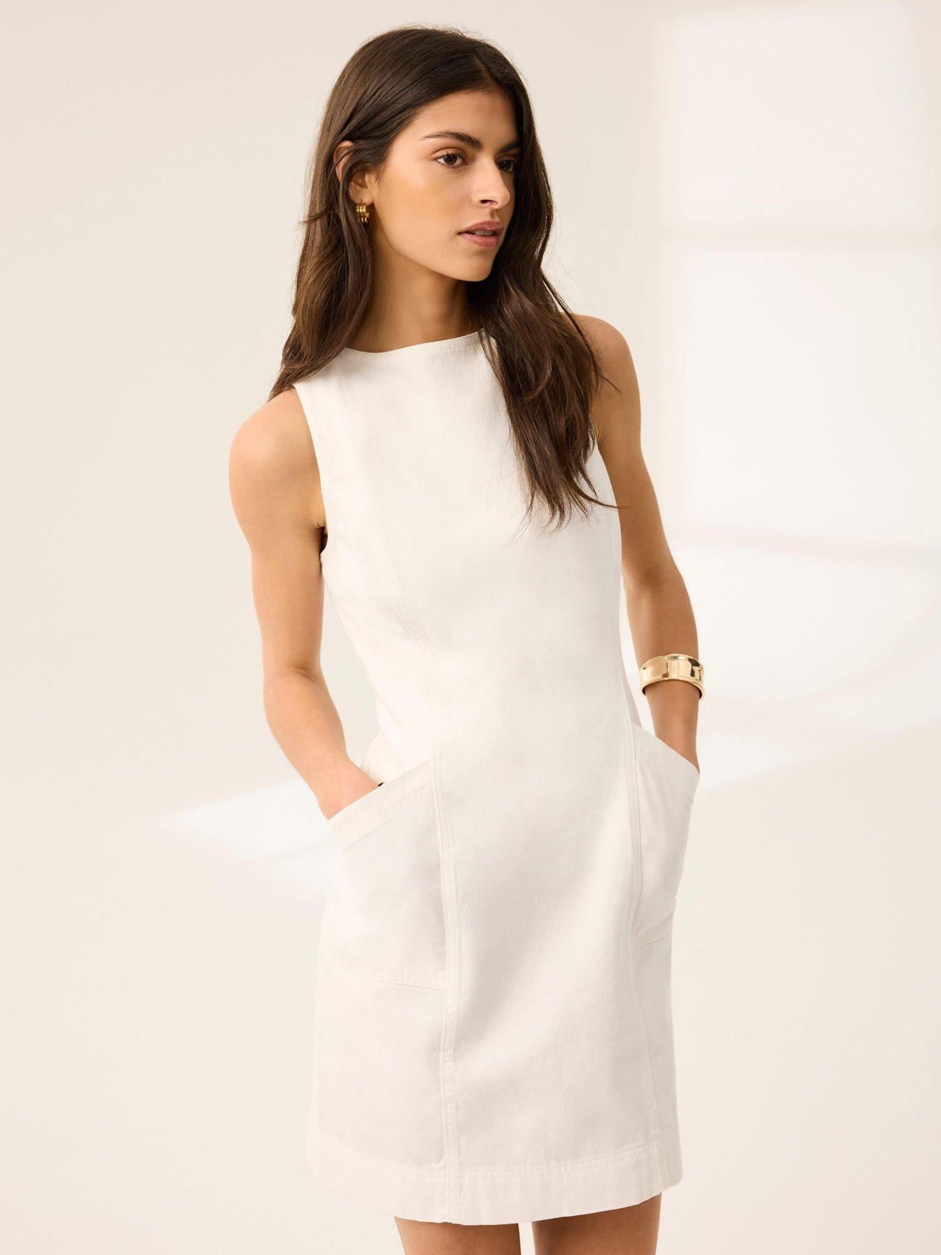 Mint Velvet White Denim Mini Dress