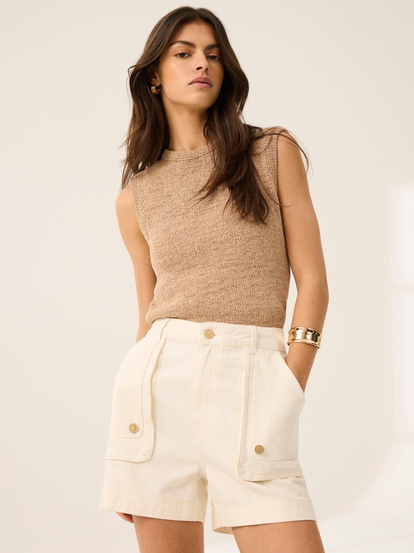 Image 2 of 6 of Mint Velvet ocket Detail Short - White