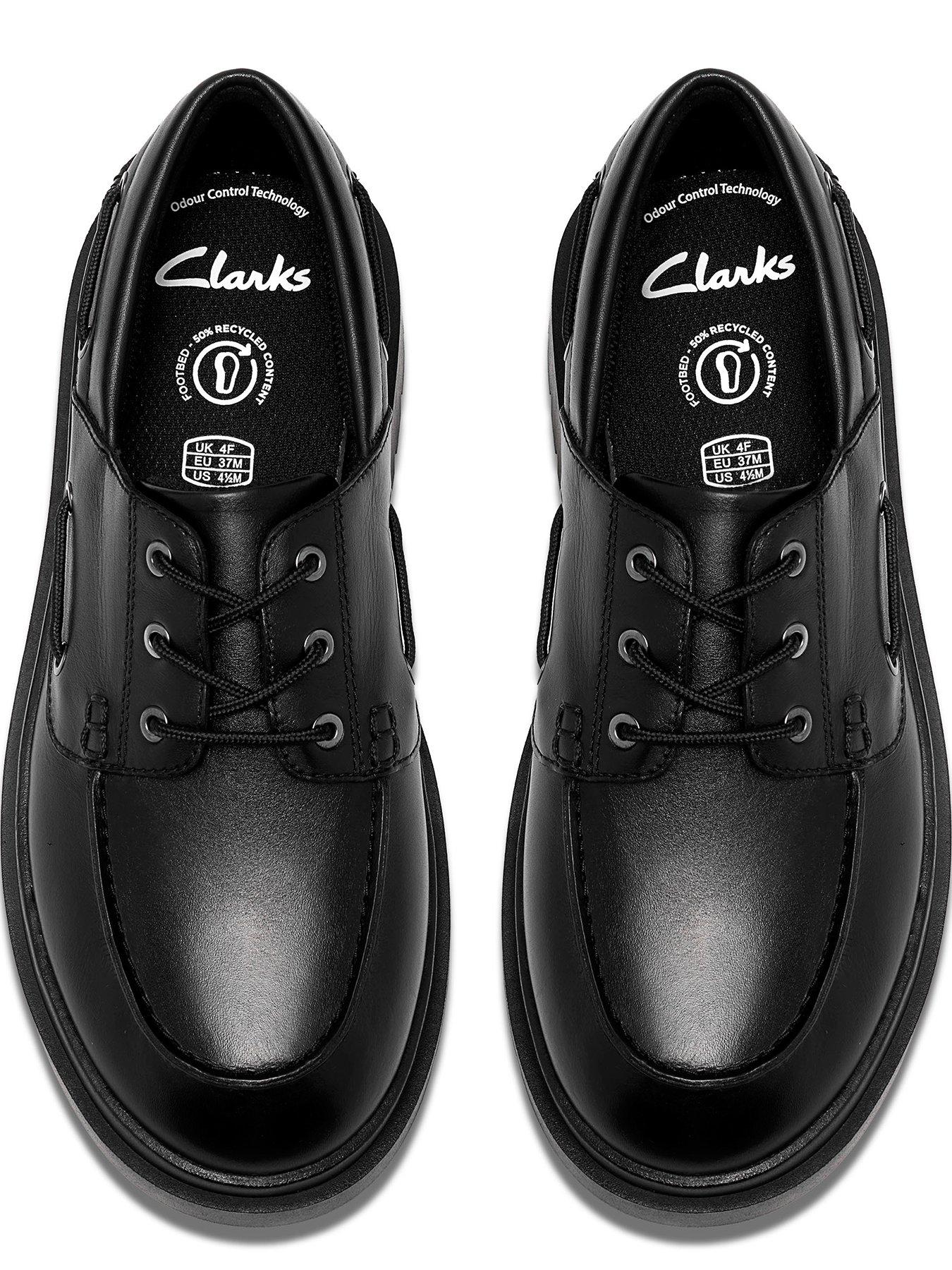 Image 4 of 6 of Clarks Youth Derry Boat Leather Shoe - Black