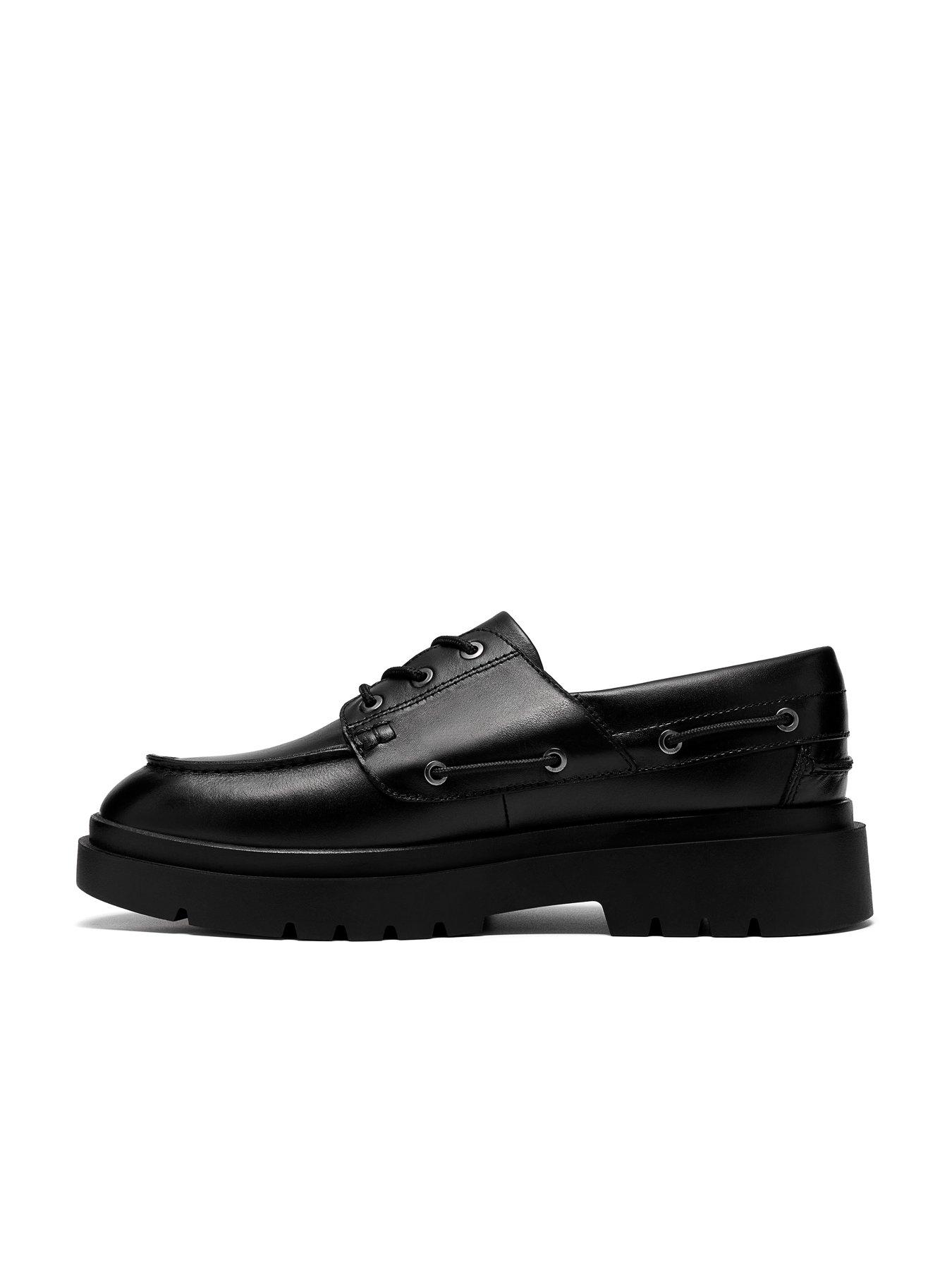 Image 6 of 6 of Clarks Youth Derry Boat Leather Shoe - Black