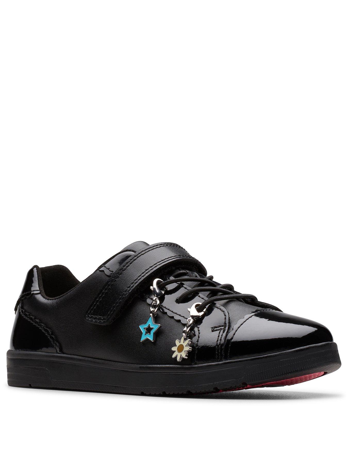 Image 2 of 6 of Clarks Kids Disco Charm Leather Trainer - Black