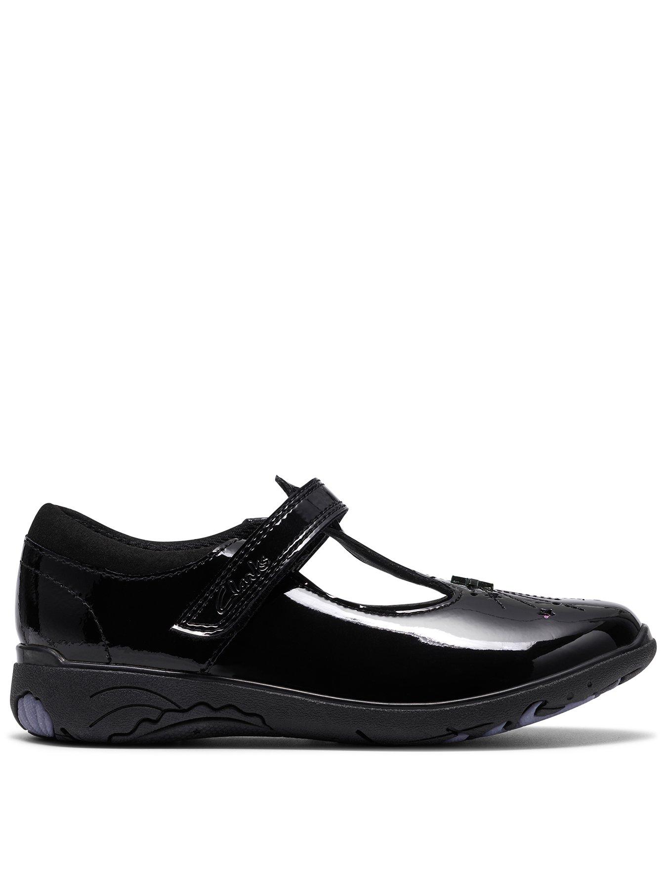 Clarks Toddler Relda Magic T-bar Patent Shoe, Black, Size 9.5 Younger