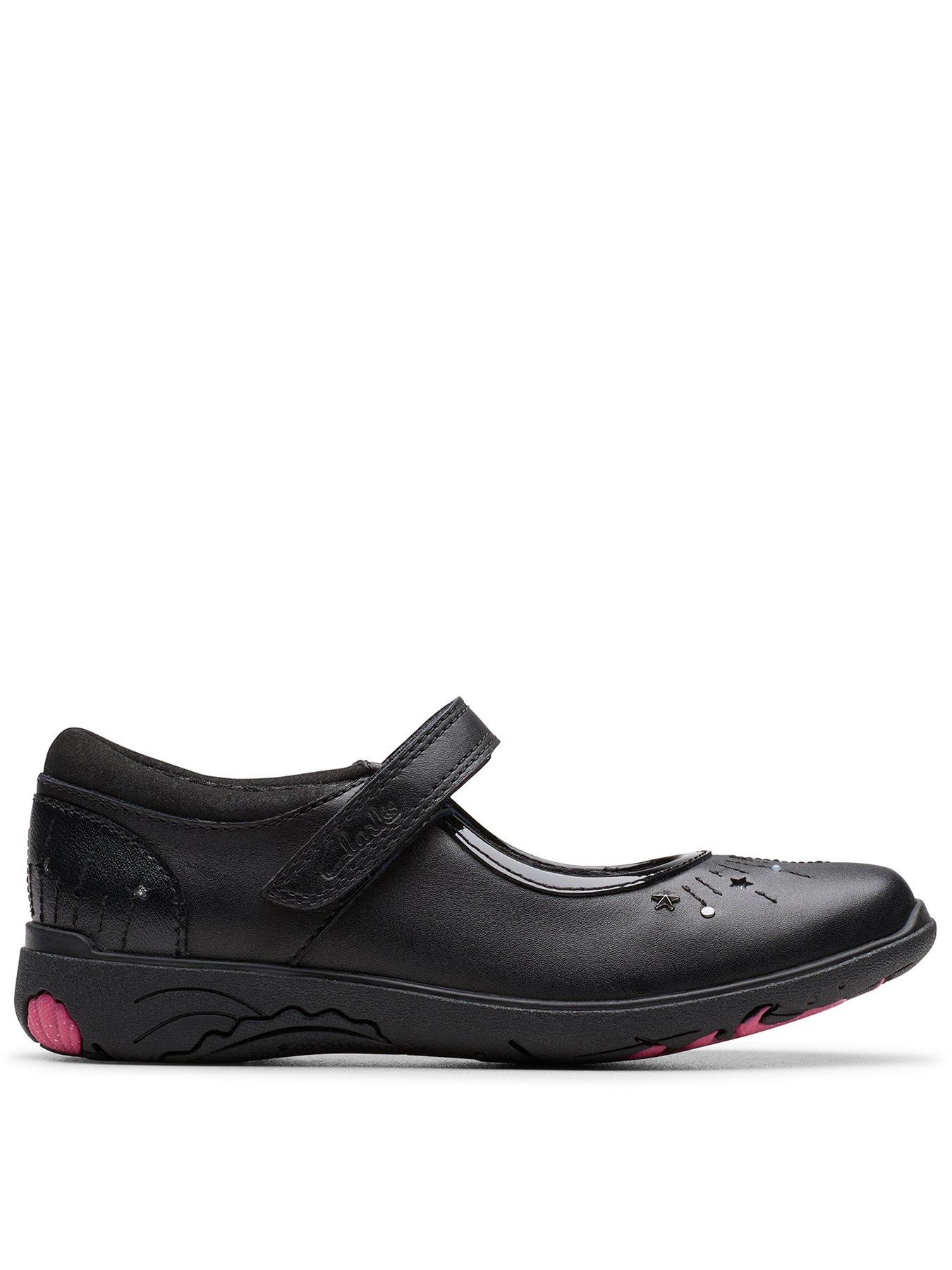 Clarks Junior Relda Wish Leather Mary-jane Shoe, Black, Size 2.5 Older
