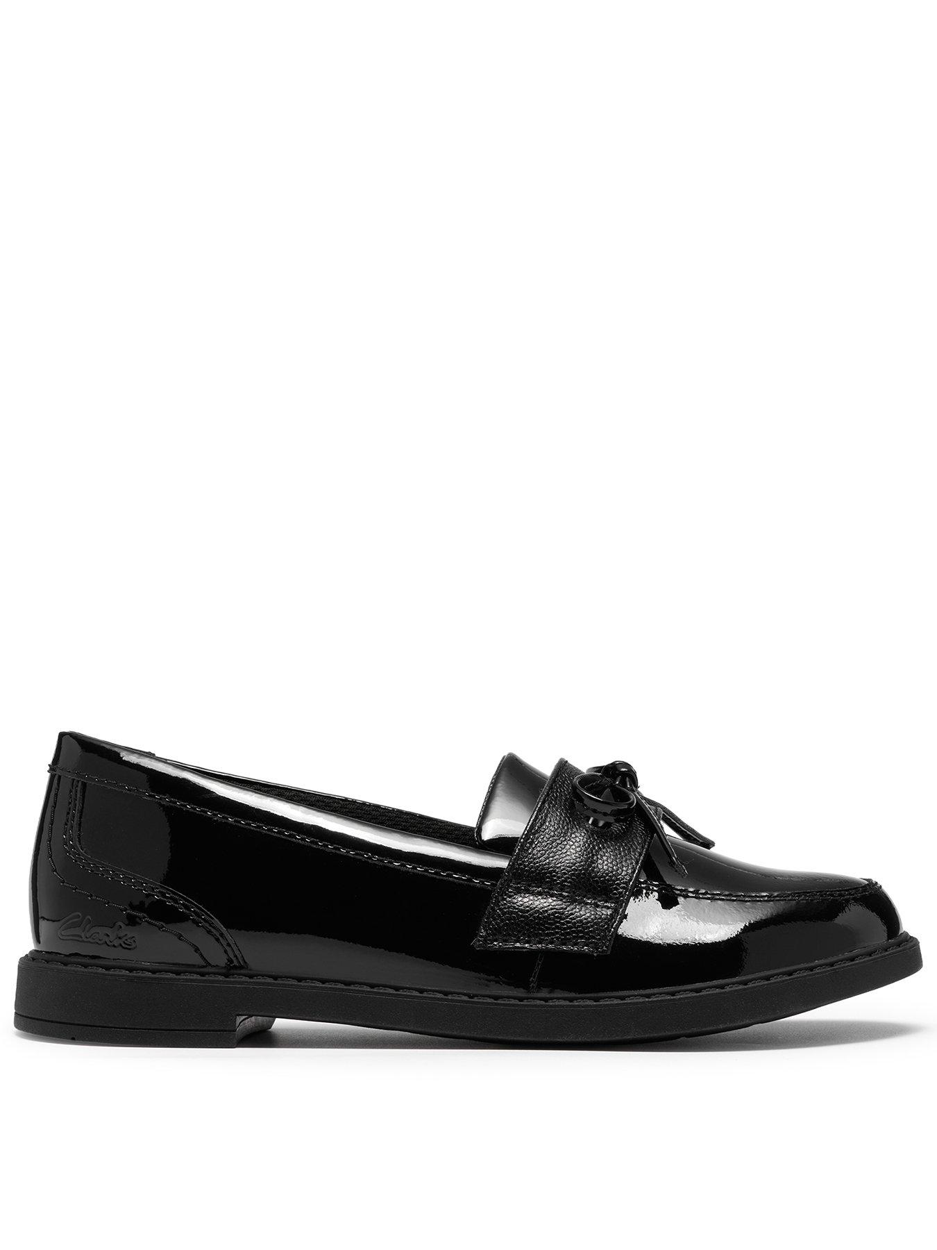 Clarks Youth Scala Lane Patent Leather Loafer - Black