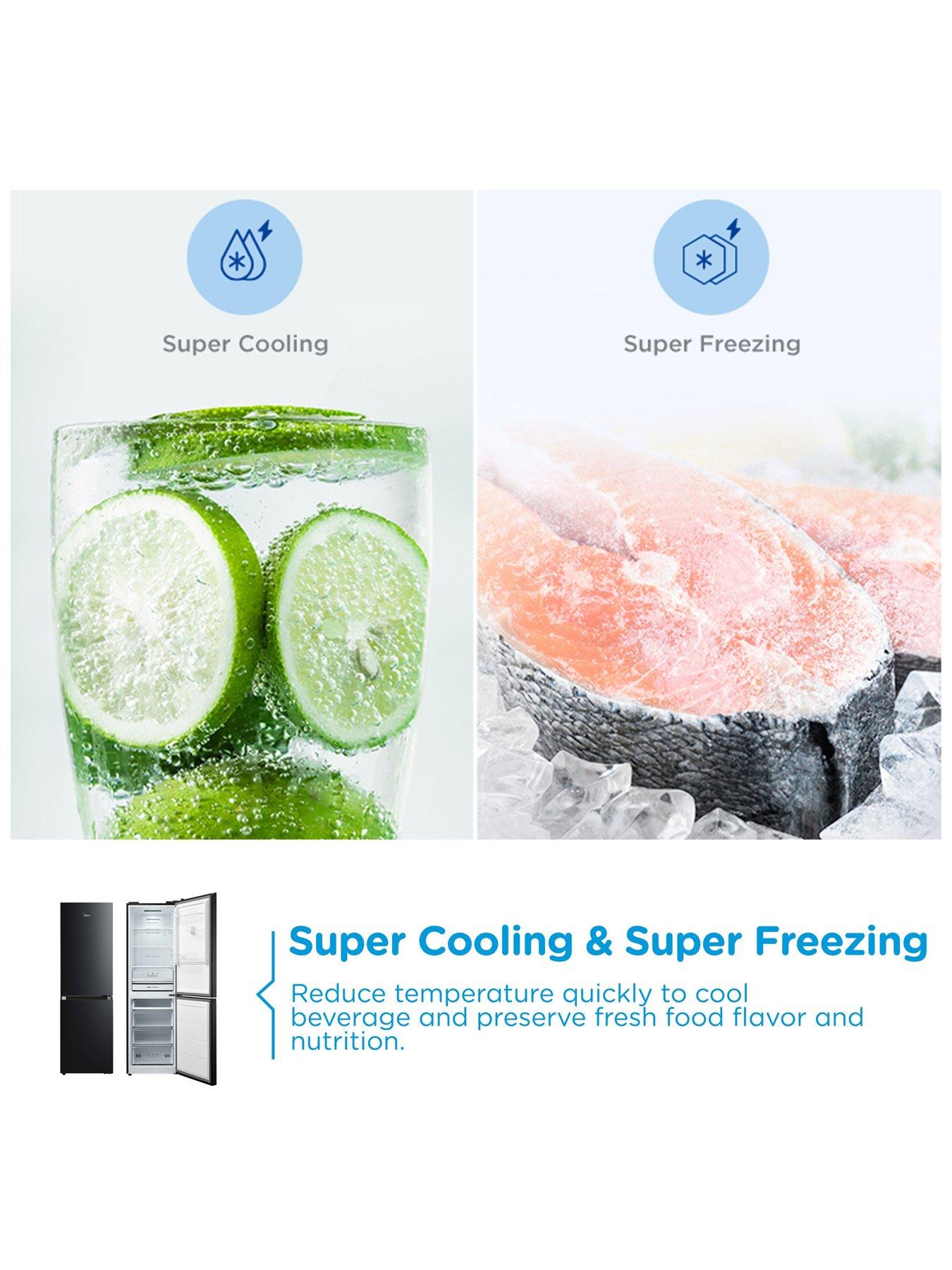 Image 2 of 7 of Midea MDRB379FGD30 Super Cool Technology 55cm Fridge Freezer Black