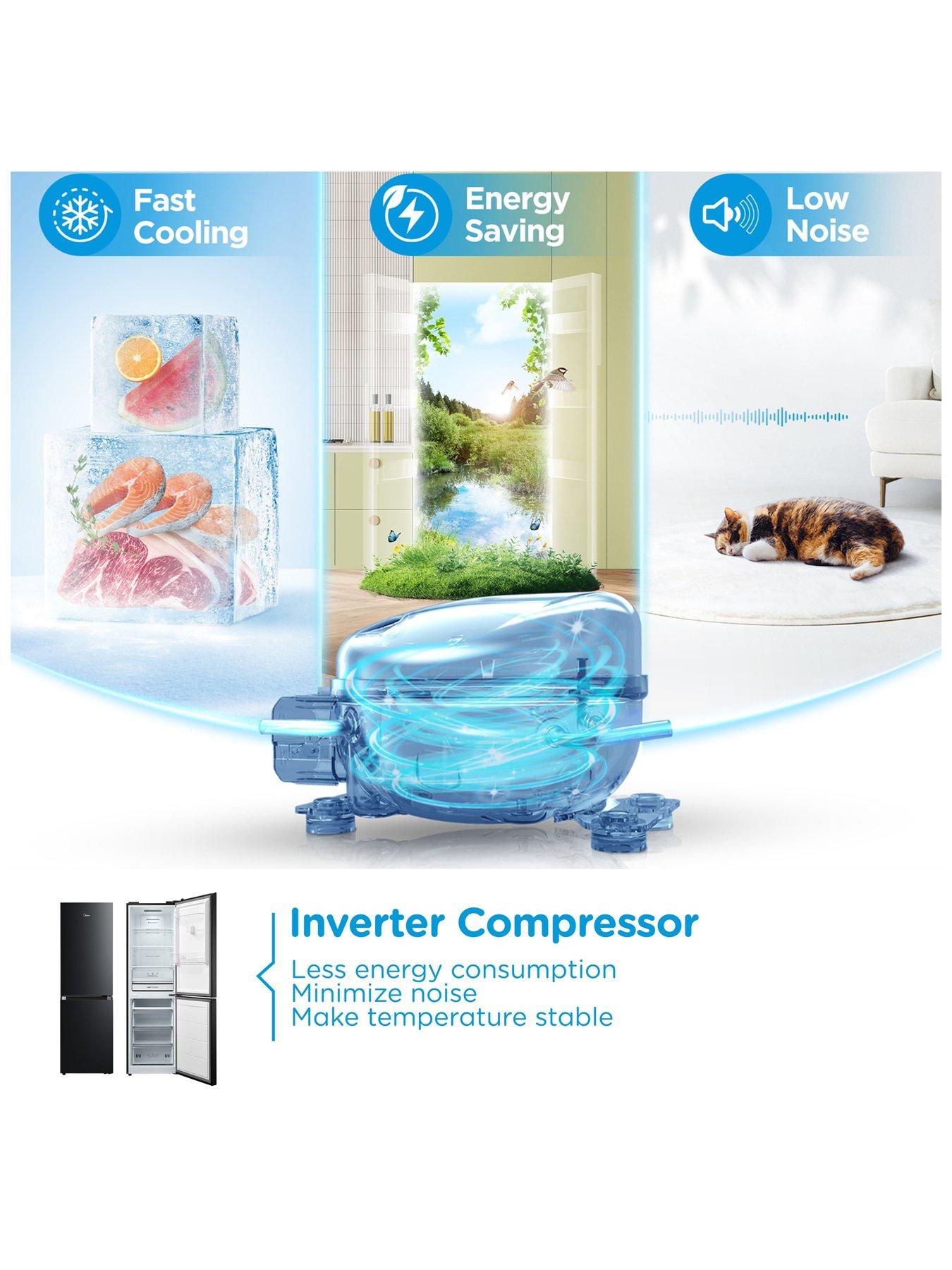 Image 6 of 7 of Midea MDRB379FGD30 Super Cool Technology 55cm Fridge Freezer Black