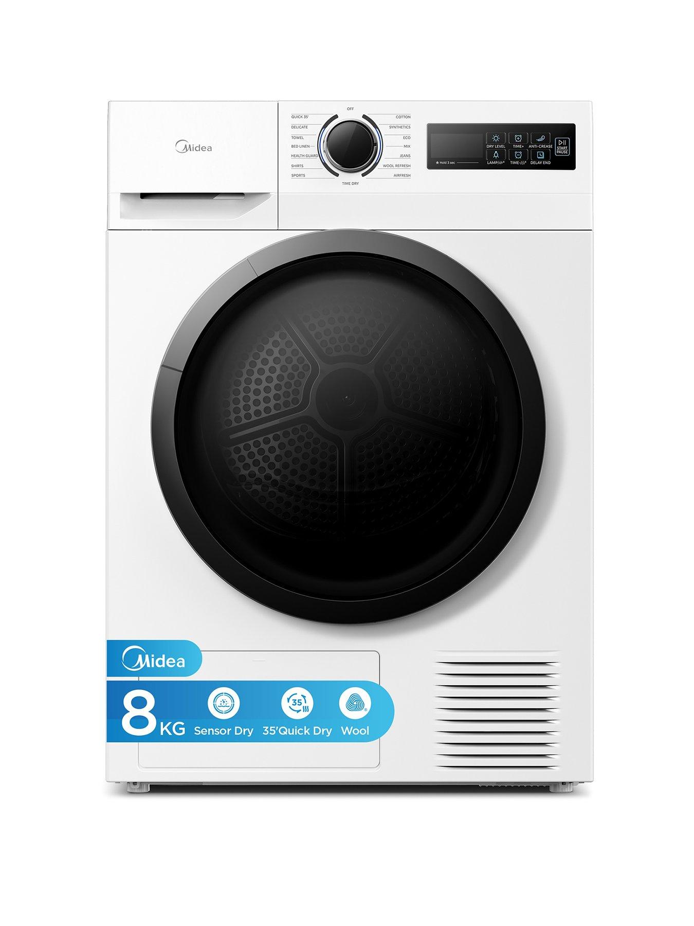 Midea MD110H80D/W 8kg Anti-Crease Technology Heat Pump Tumble Dryer White