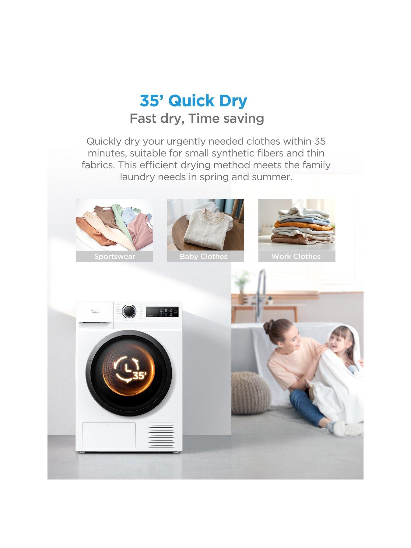 Image 3 of 7 of Midea MD110H80D/W 8kg Anti-Crease Technology Heat Pump Tumble Dryer White