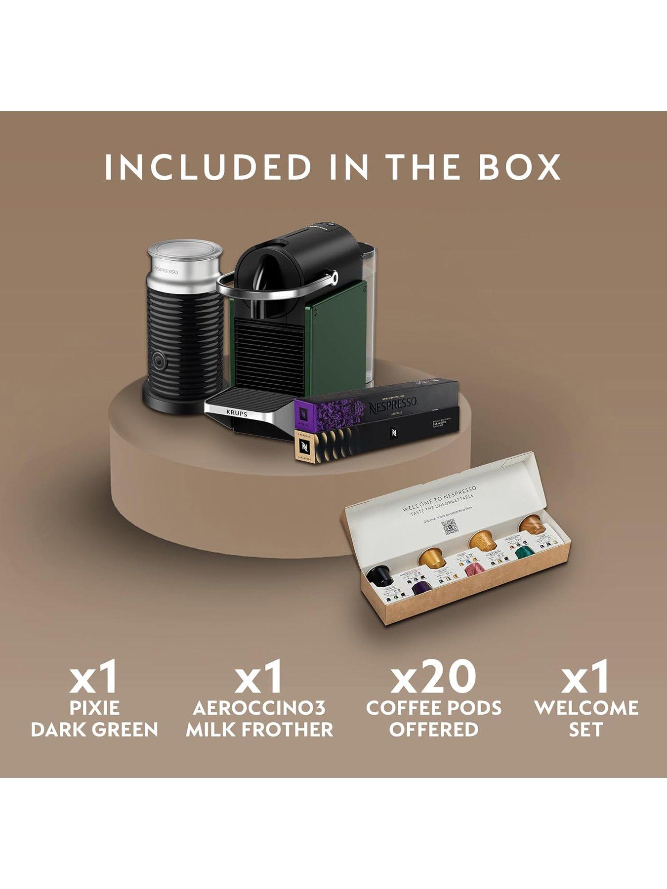 Image 5 of 7 of Nespresso Pixie Coffee Machine Bundle by Krups - Green, XN3063G2
