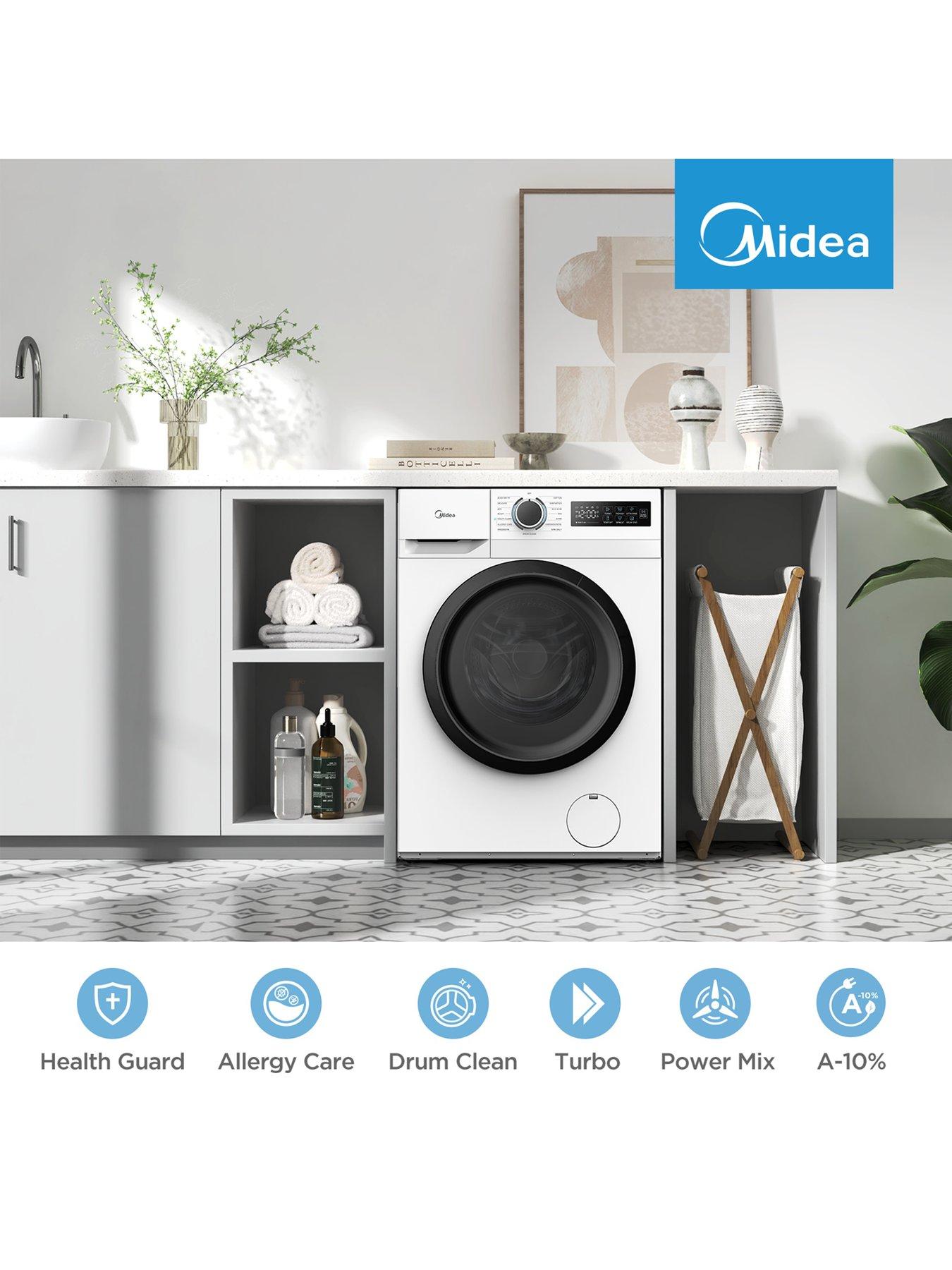 Image 2 of 7 of Midea MF110W80BA10/W 8kg Steam Care Washing Machine White
