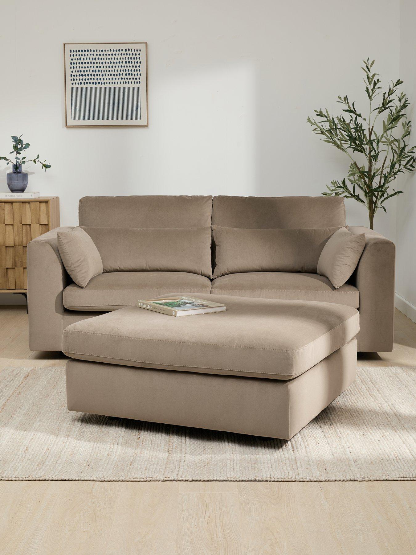 The Very Collection Hartley 3 Seater Sofa + Square Footstool Set (Buy  &  SAVE!)