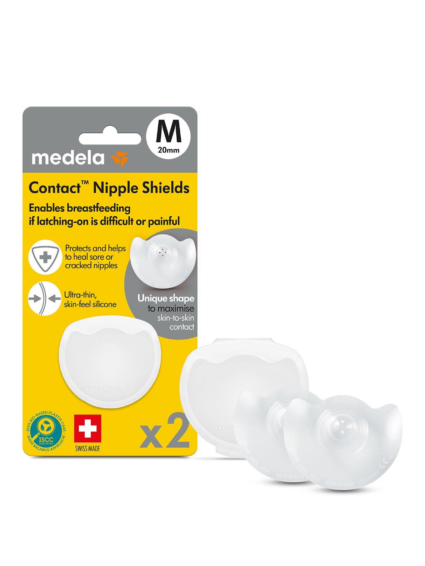 Medela Contact Nipple Shields Medium (20mm) with Case (2 pack), Clear
