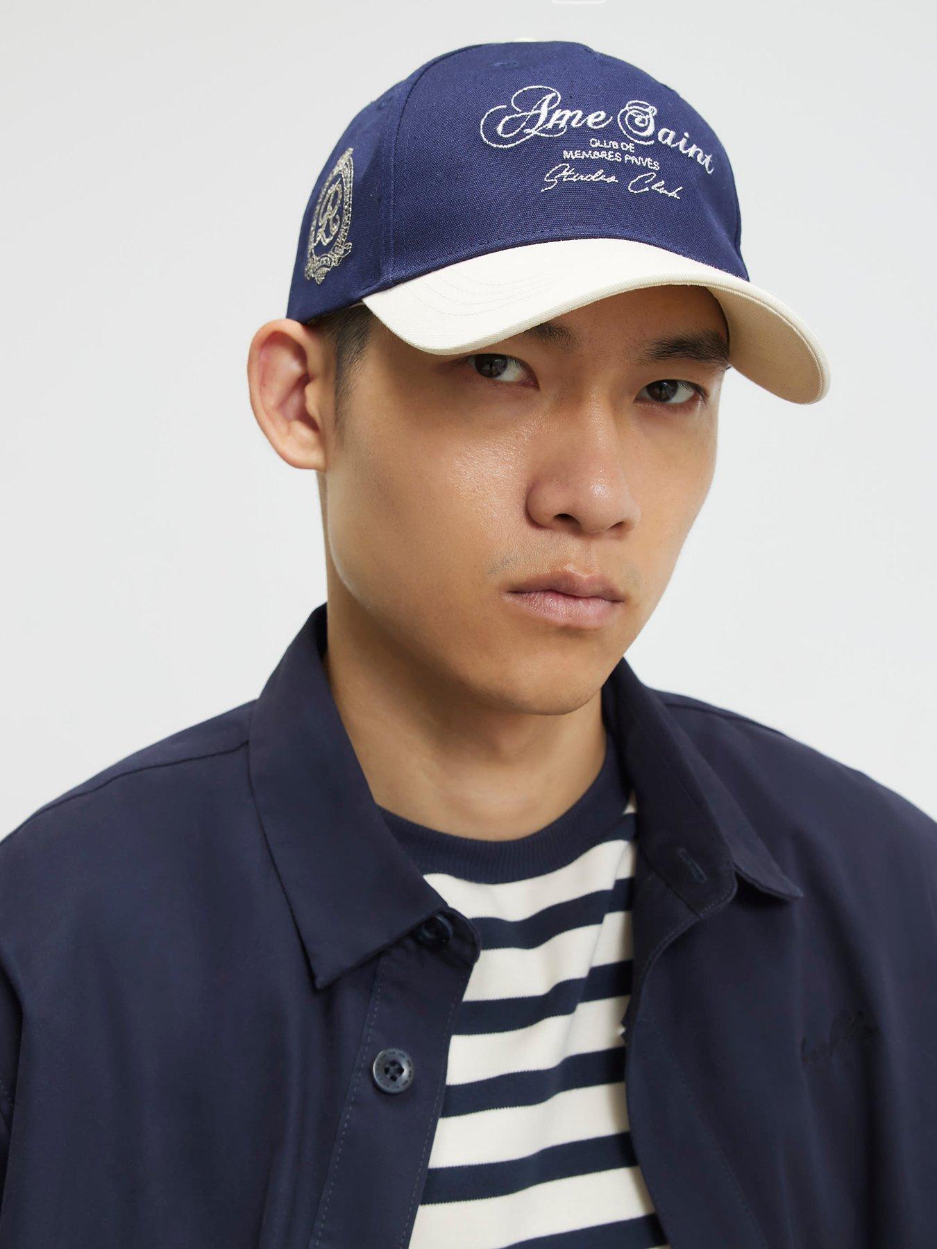 Image 2 of 5 of River Island Ame Saint Baseball Cap - Navy