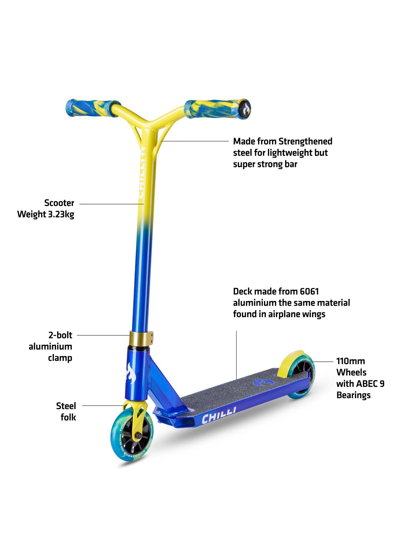 Image 2 of 7 of Micro Scooter Chilli Base S Jumpstart Stunt Scooter: Blue/Yellow