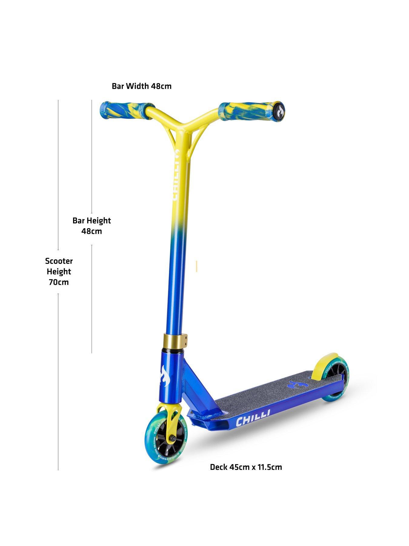 Image 7 of 7 of Micro Scooter Chilli Base S Jumpstart Stunt Scooter: Blue/Yellow