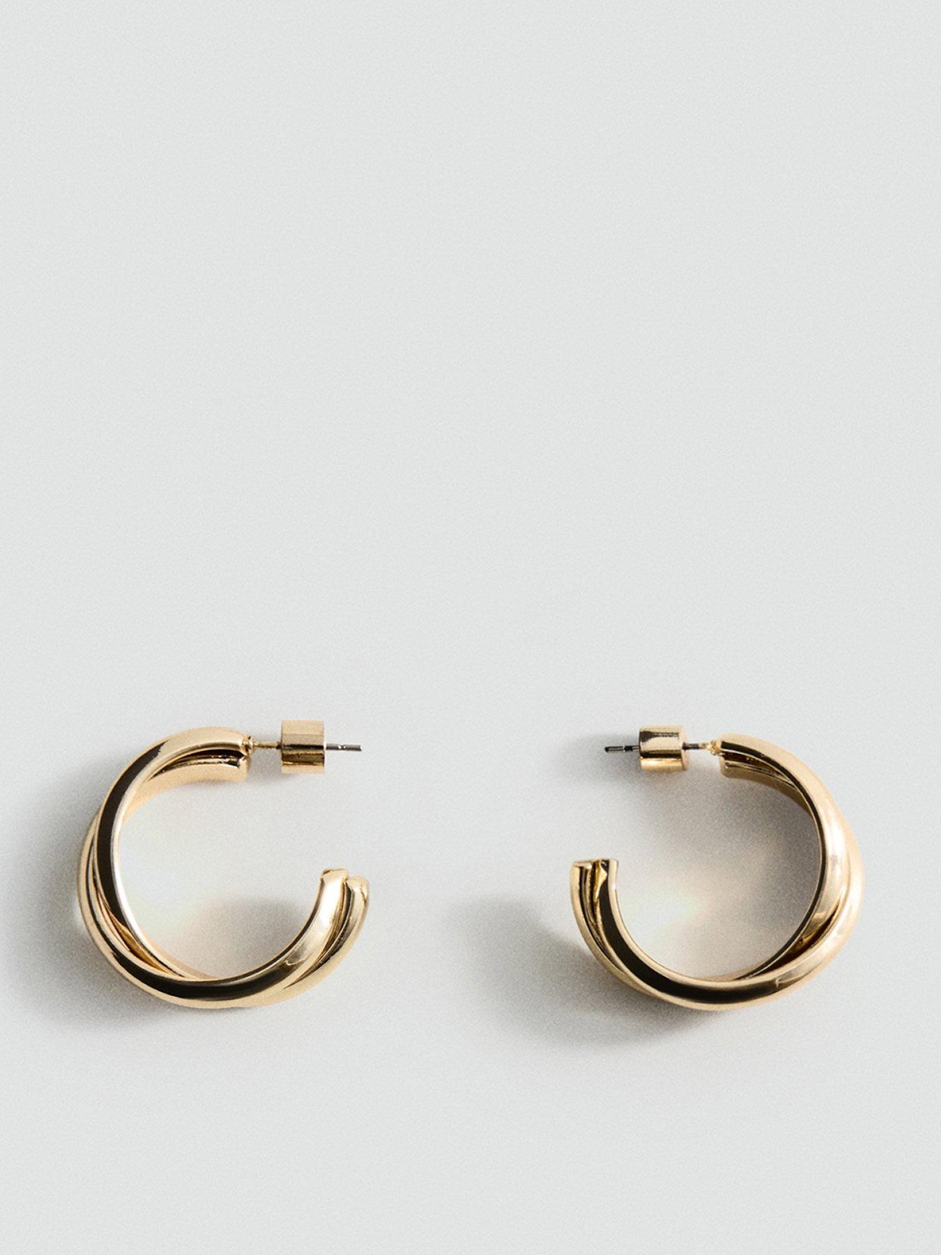 Mango Interlinked Hoop Earrings - Gold