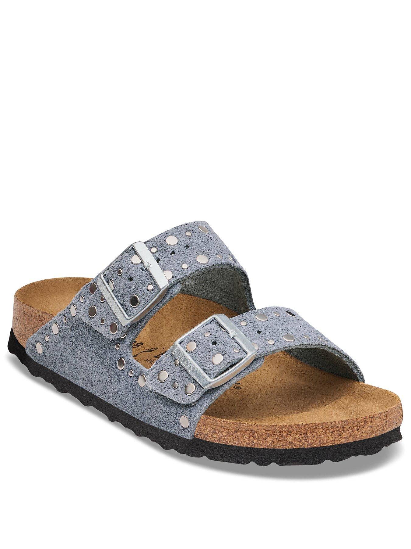 Image 2 of 3 of Birkenstock Arizona Rivets Suede Sandals - Blue