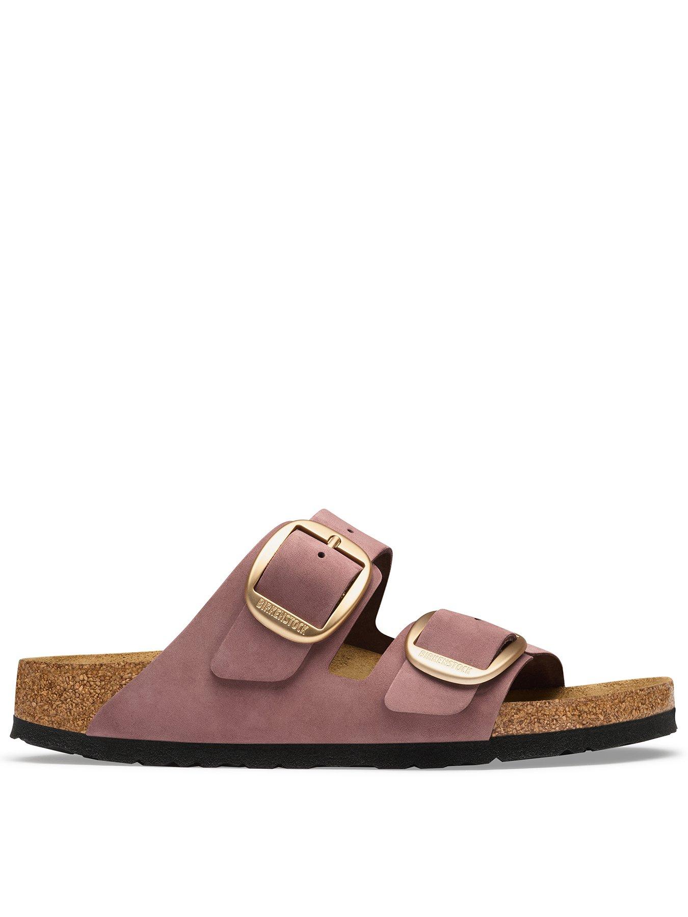 Birkenstock Womens Arizona Big Buckle Nubuck Leather Sandal - Pepper
