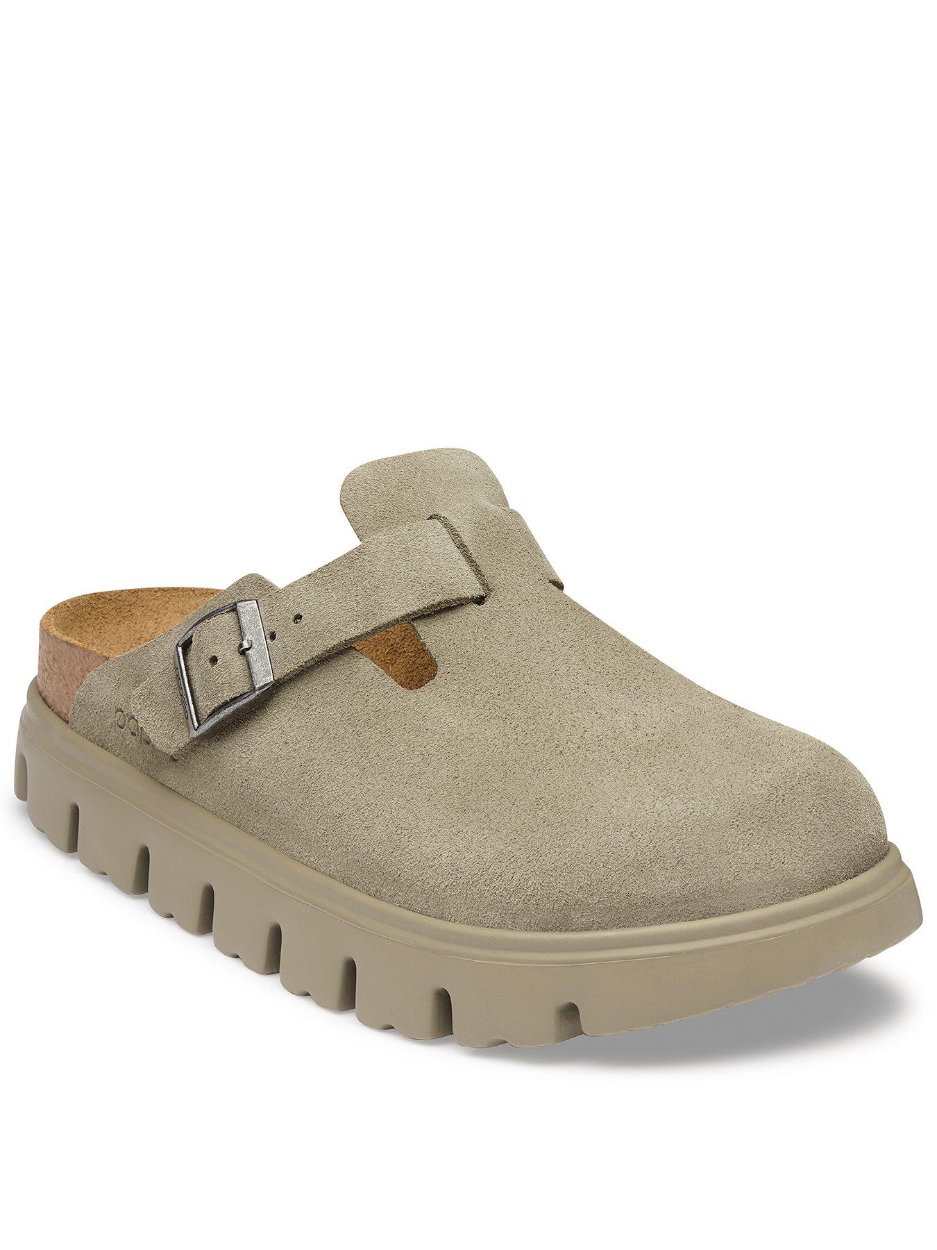 Birkenstock Boston Chunky Suede Clogs - Beige