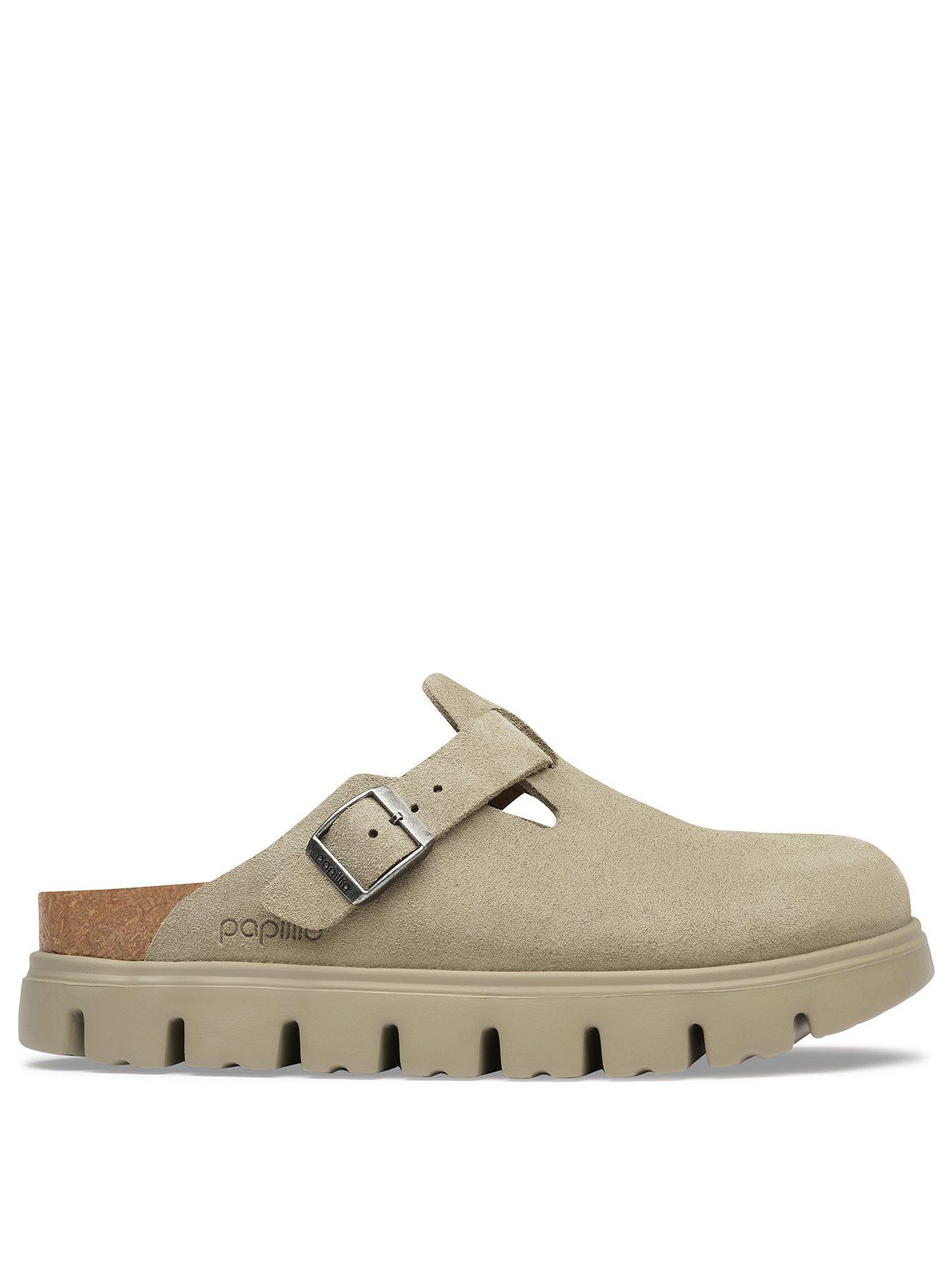 Image 2 of 3 of Birkenstock Boston Chunky Suede Clogs - Beige