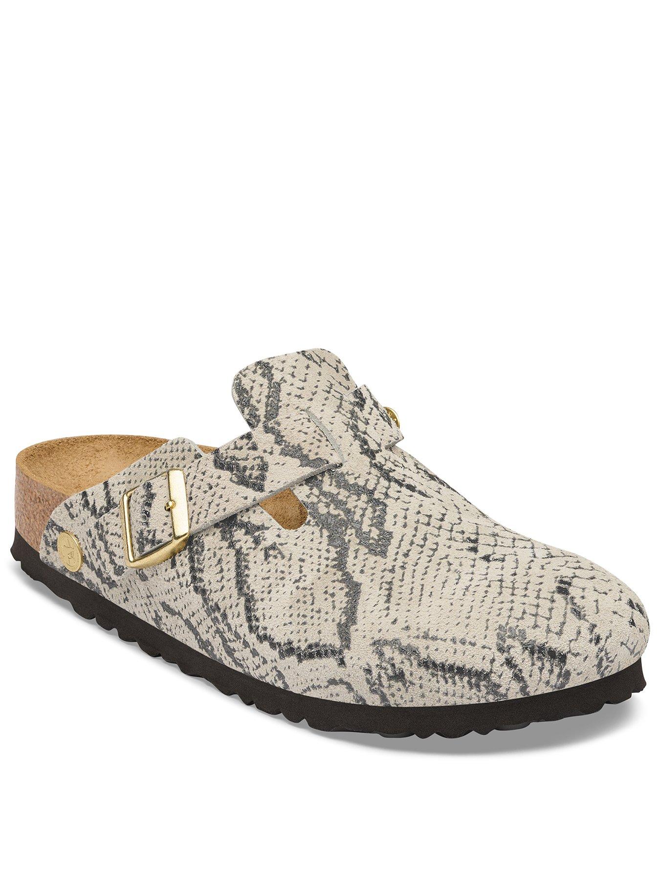 Birkenstock Boston Rivet Suede Clogs - Snake