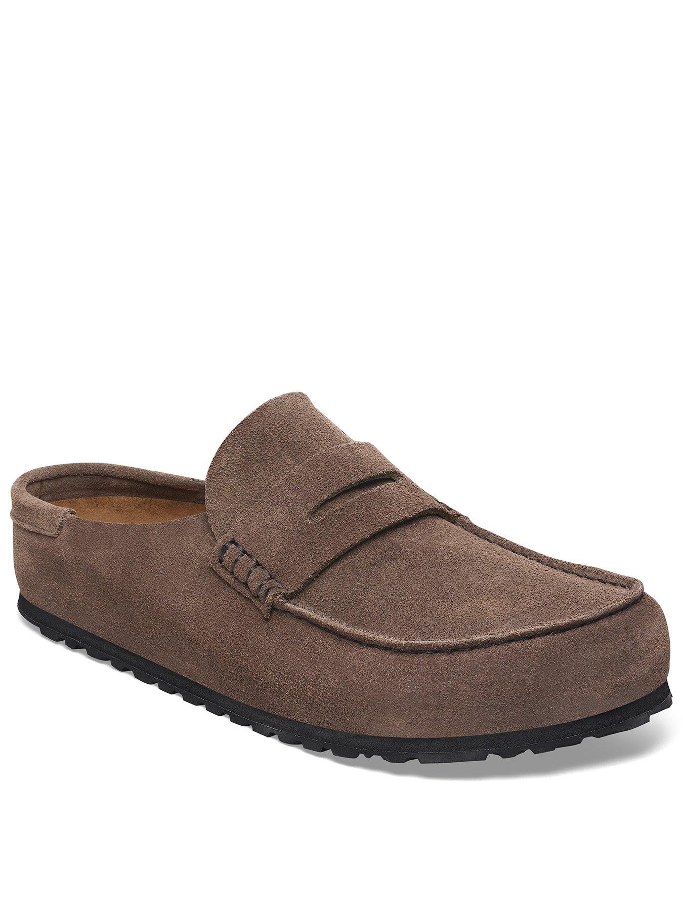 Image 1 of 3 of Birkenstock Womens Naples Wrapped Suede Leather Loafer - Concrete Gray