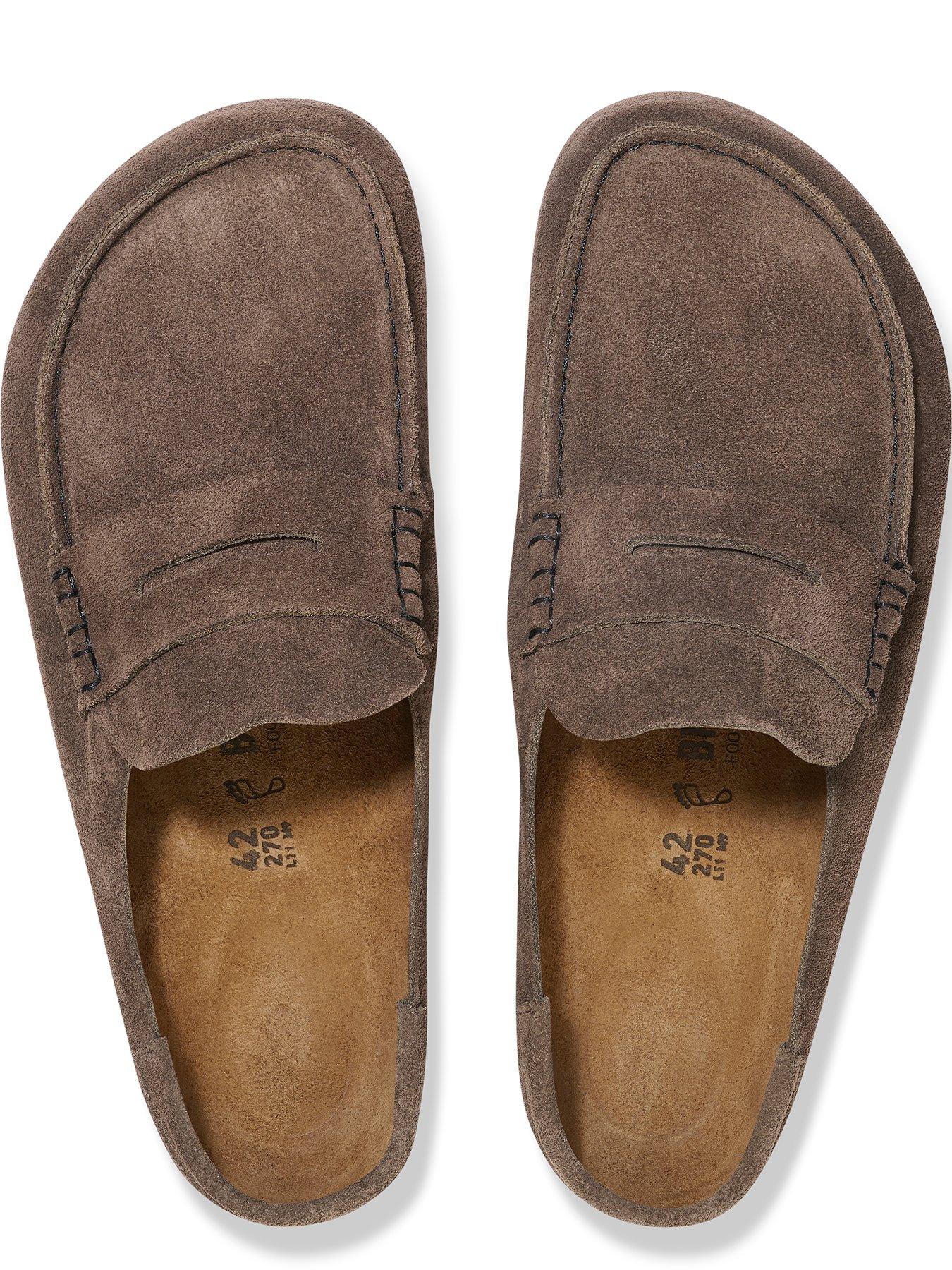 Image 3 of 3 of Birkenstock Womens Naples Wrapped Suede Leather Loafer - Concrete Gray