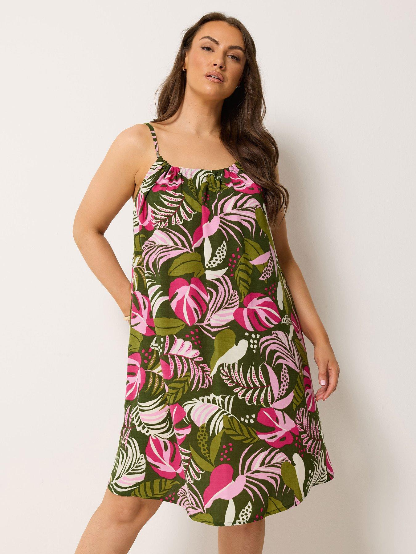 Yours Curve Printed Textured Swing Dress