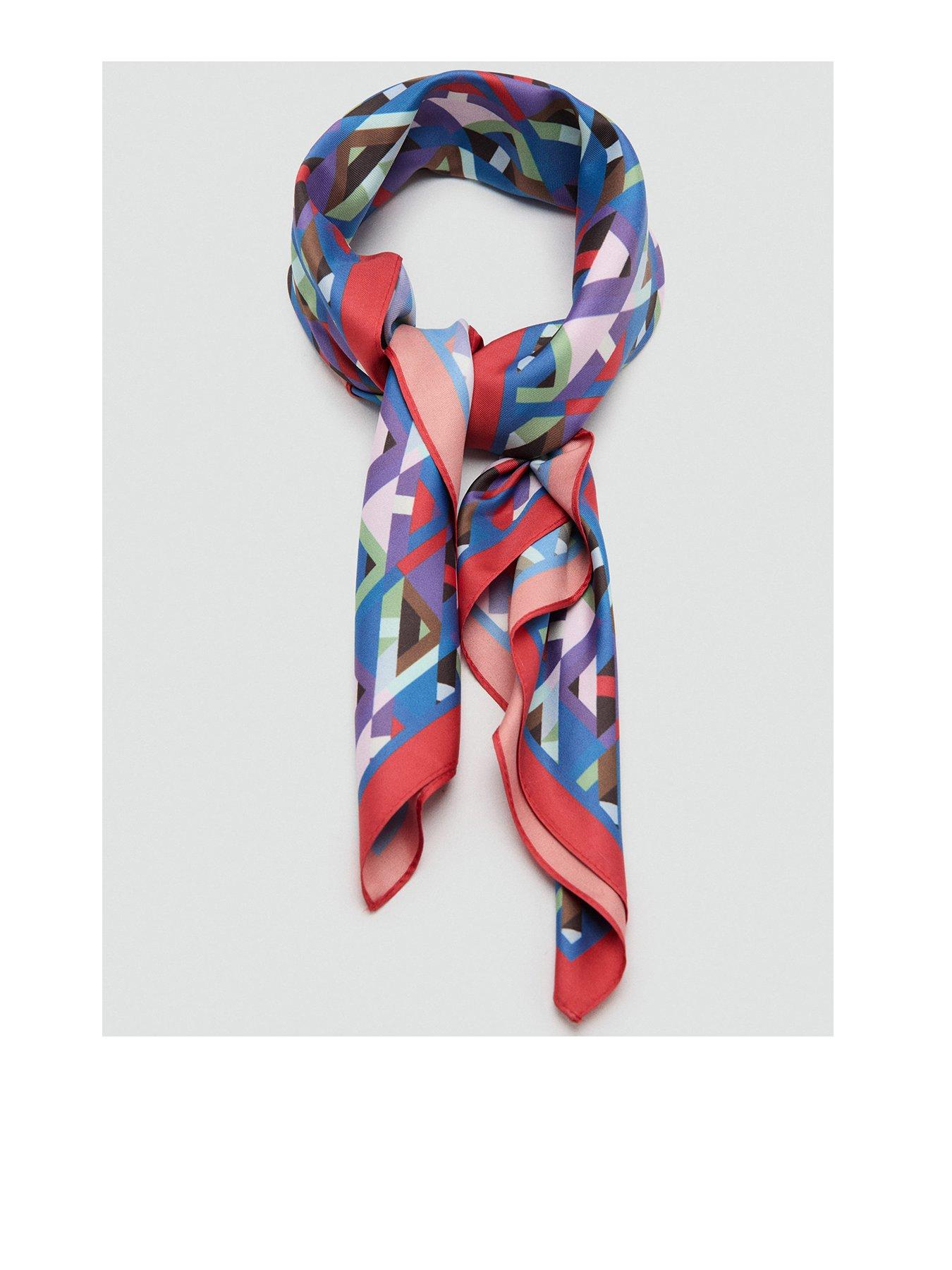 Image 1 of 3 of Mango Geometric Printed Foulard - Blue