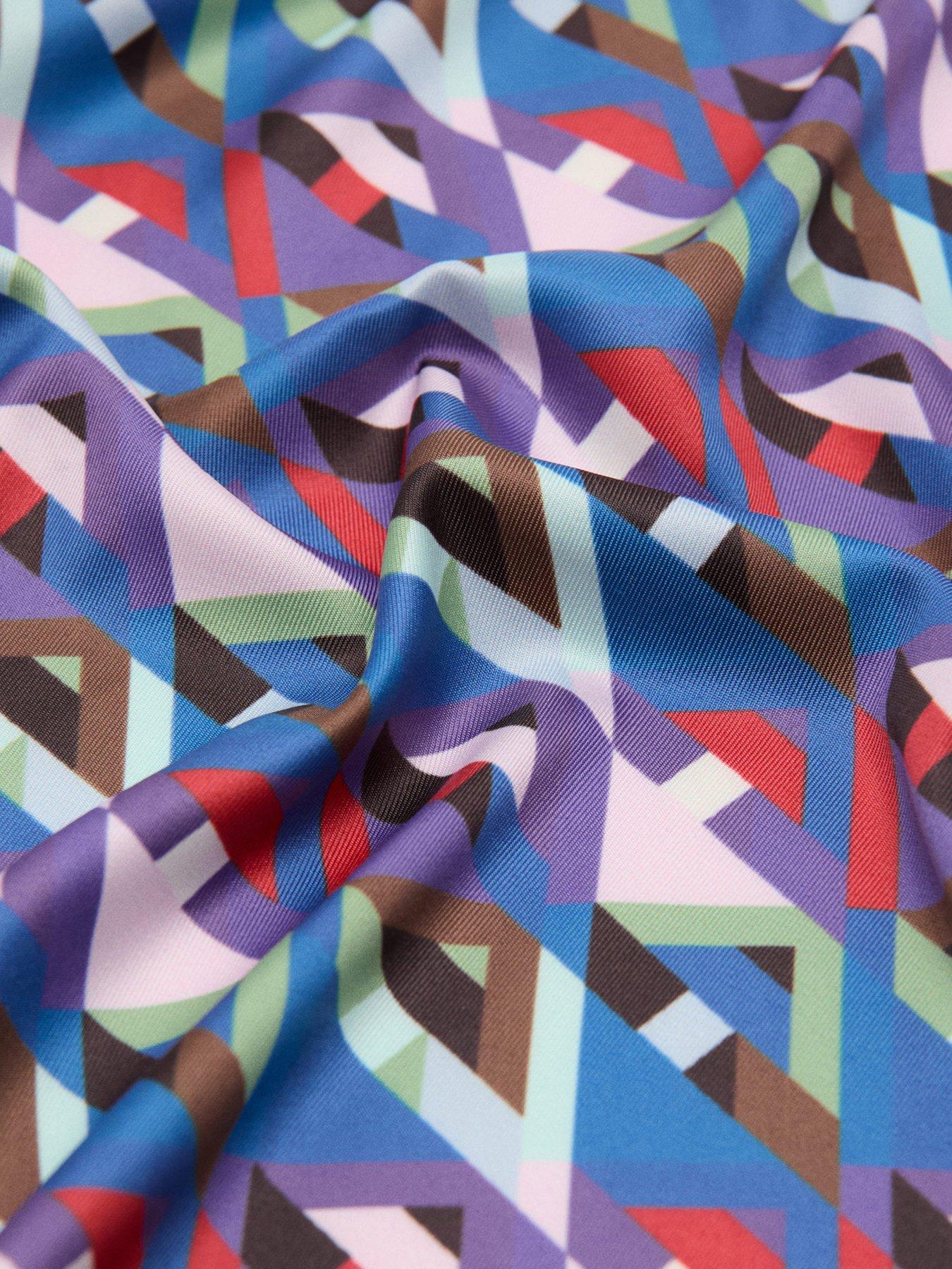 Image 2 of 3 of Mango Geometric Printed Foulard - Blue