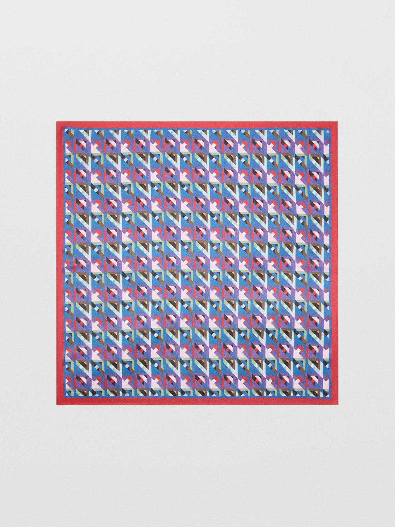 Image 3 of 3 of Mango Geometric Printed Foulard - Blue