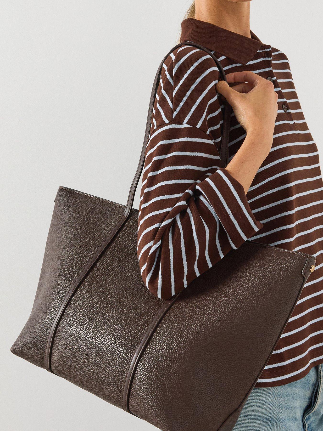 Image 1 of 5 of Mango Shopper Bag With Double Handle - Brown