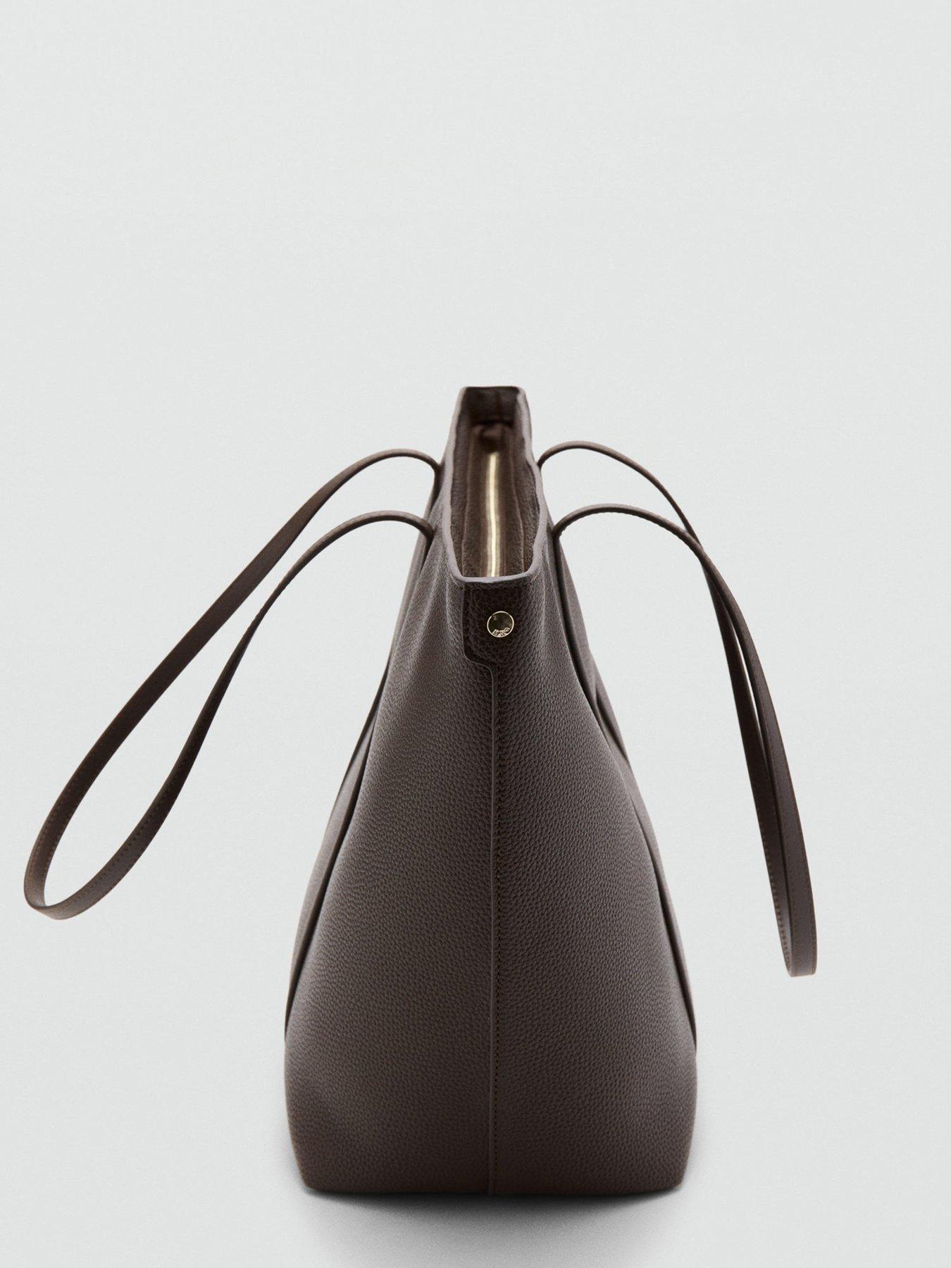 Image 3 of 5 of Mango Shopper Bag With Double Handle - Brown