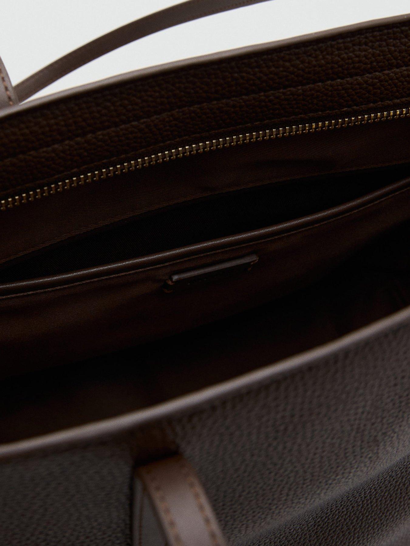 Image 4 of 5 of Mango Shopper Bag With Double Handle - Brown