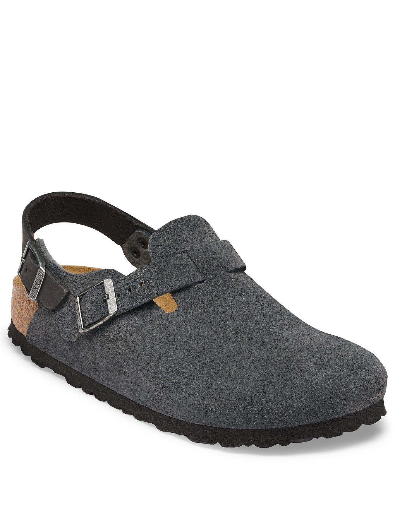 Image 2 of 3 of Birkenstock Womens Tokio Suede Leather Clog - Charcoal