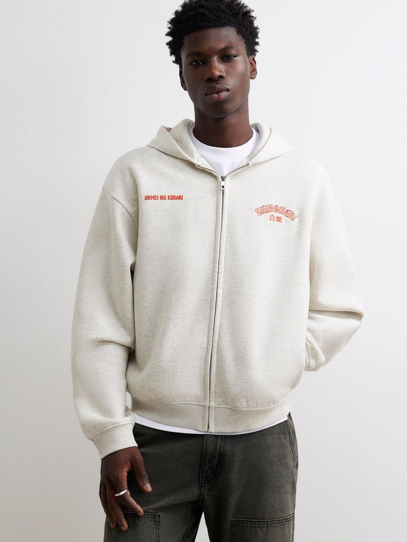Image 2 of 5 of River Island Cotton Shirohebi Snake Hoodie - Grey