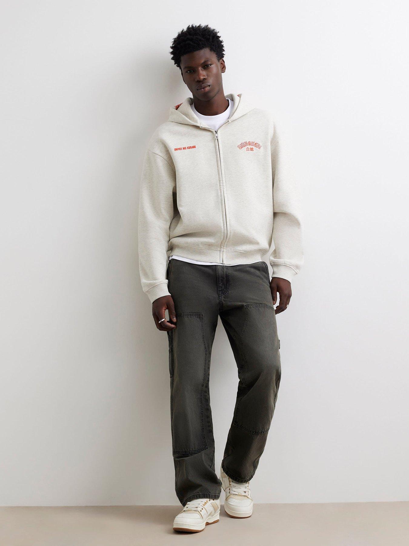 Image 3 of 5 of River Island Cotton Shirohebi Snake Hoodie - Grey