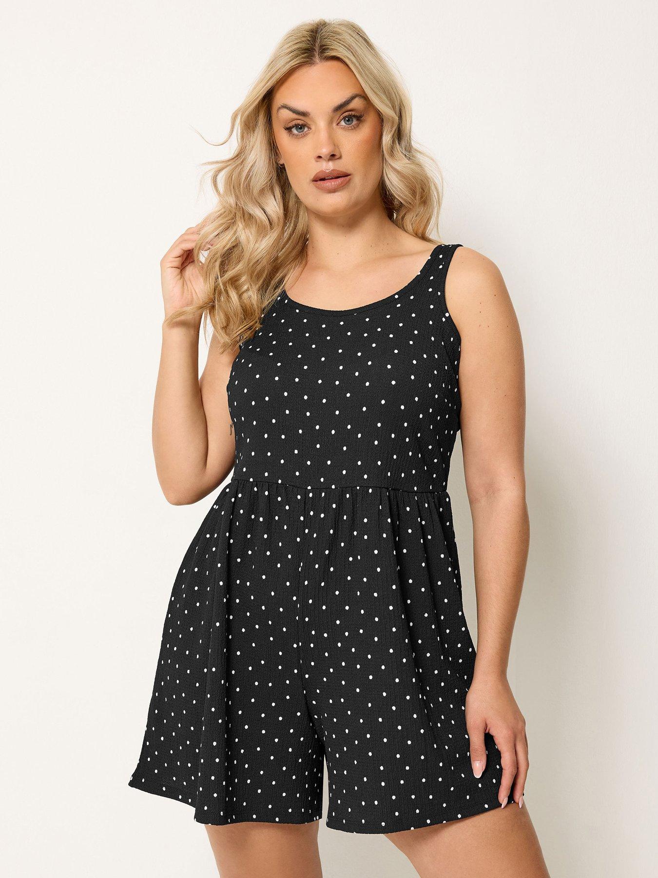 Yours Curve Printed Textured Smock Playsuit