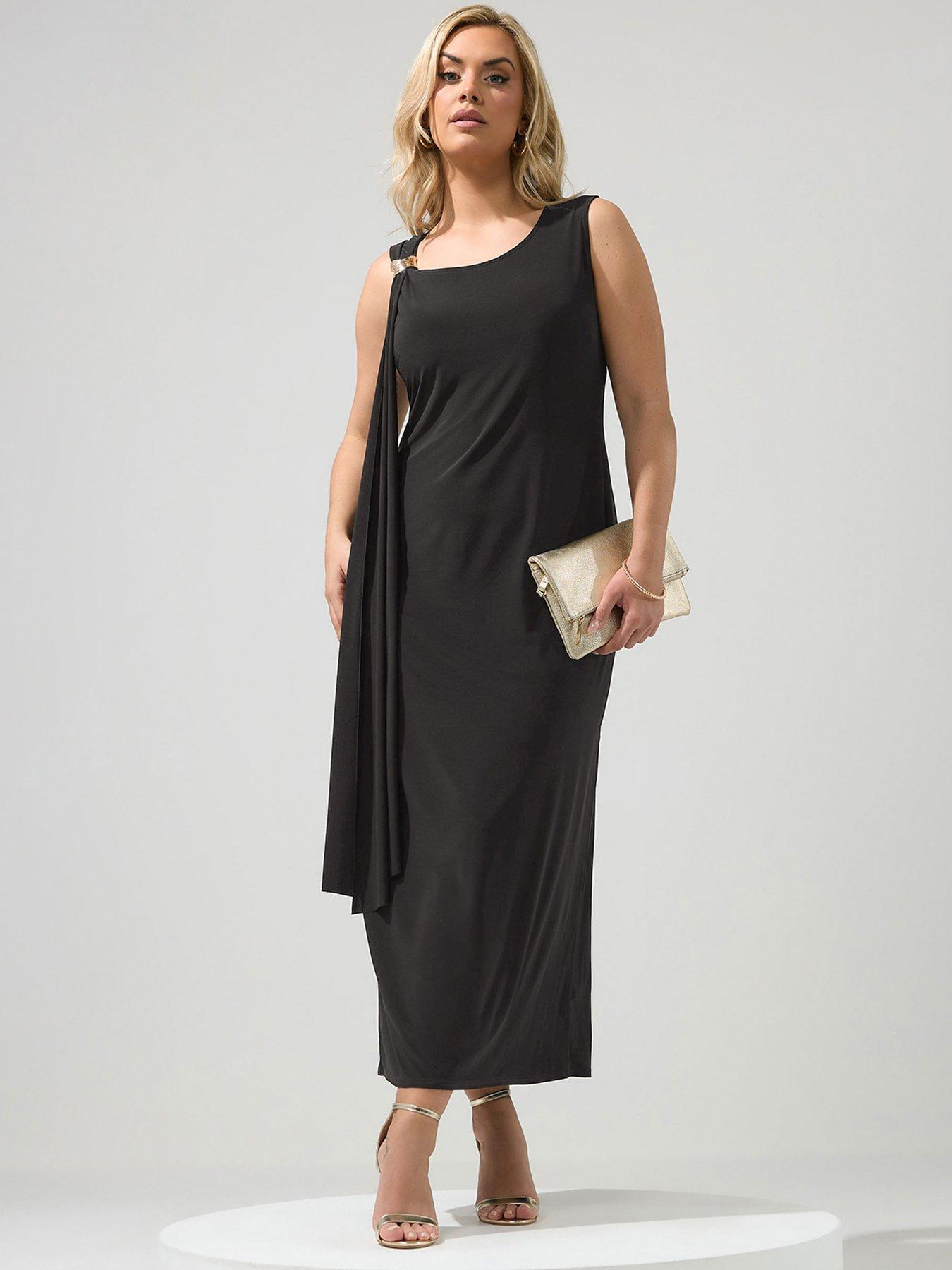 Yours Curve Sash Metal Detail Dress