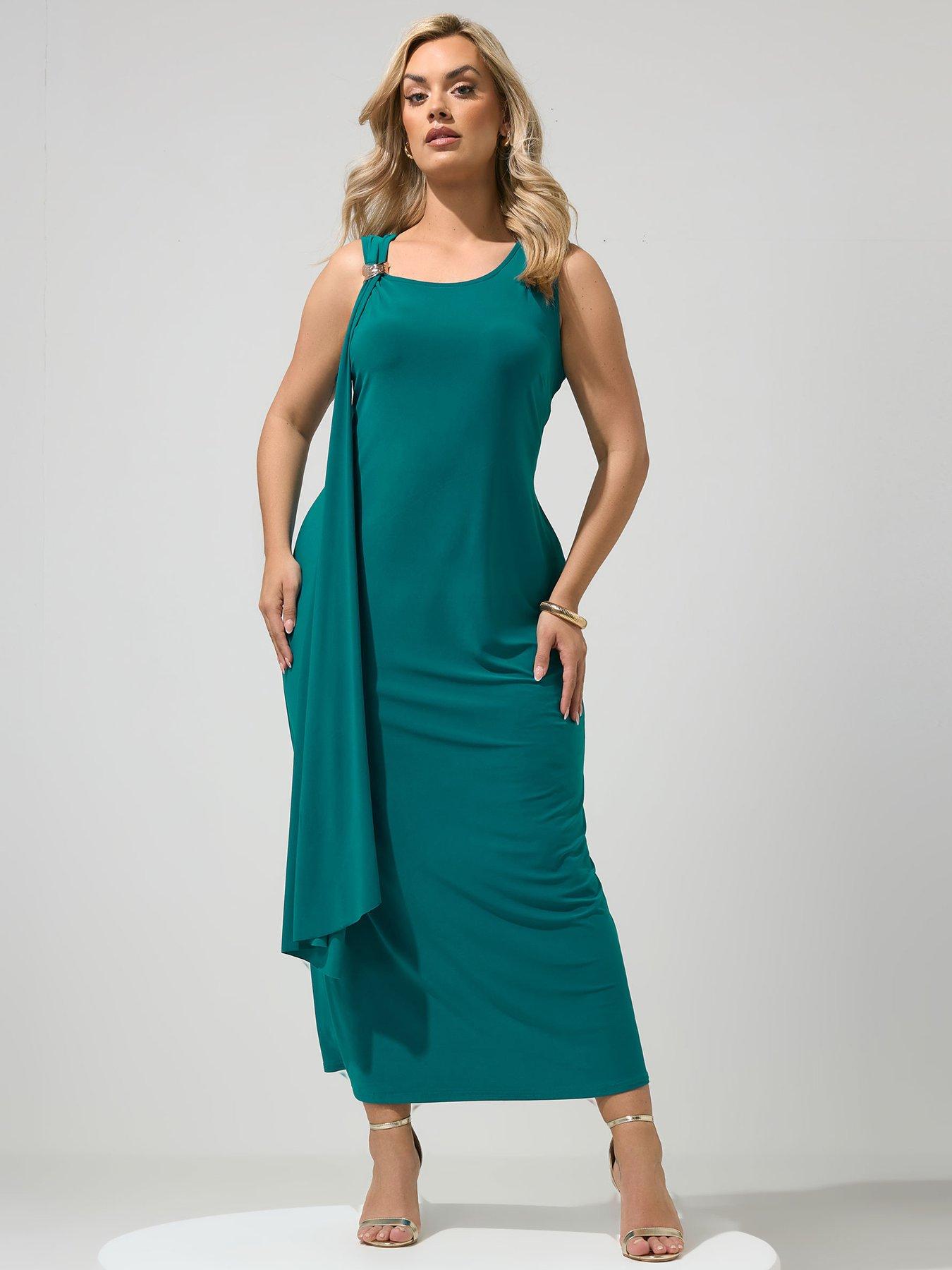 sachin and babi light blue dress Mixed Media V-neck Drop Waist Maxi Dress With Pockets main image 0